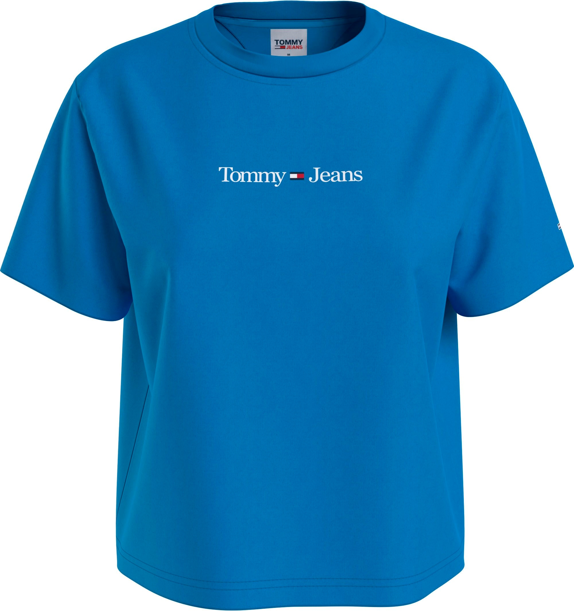 Tommy Jeans Kurzarmshirt »TJW OTTO CLS TEE«, LINEAR mit im Shop SERIF Jeans Logoschriftzug Linear Tommy bestellen Online
