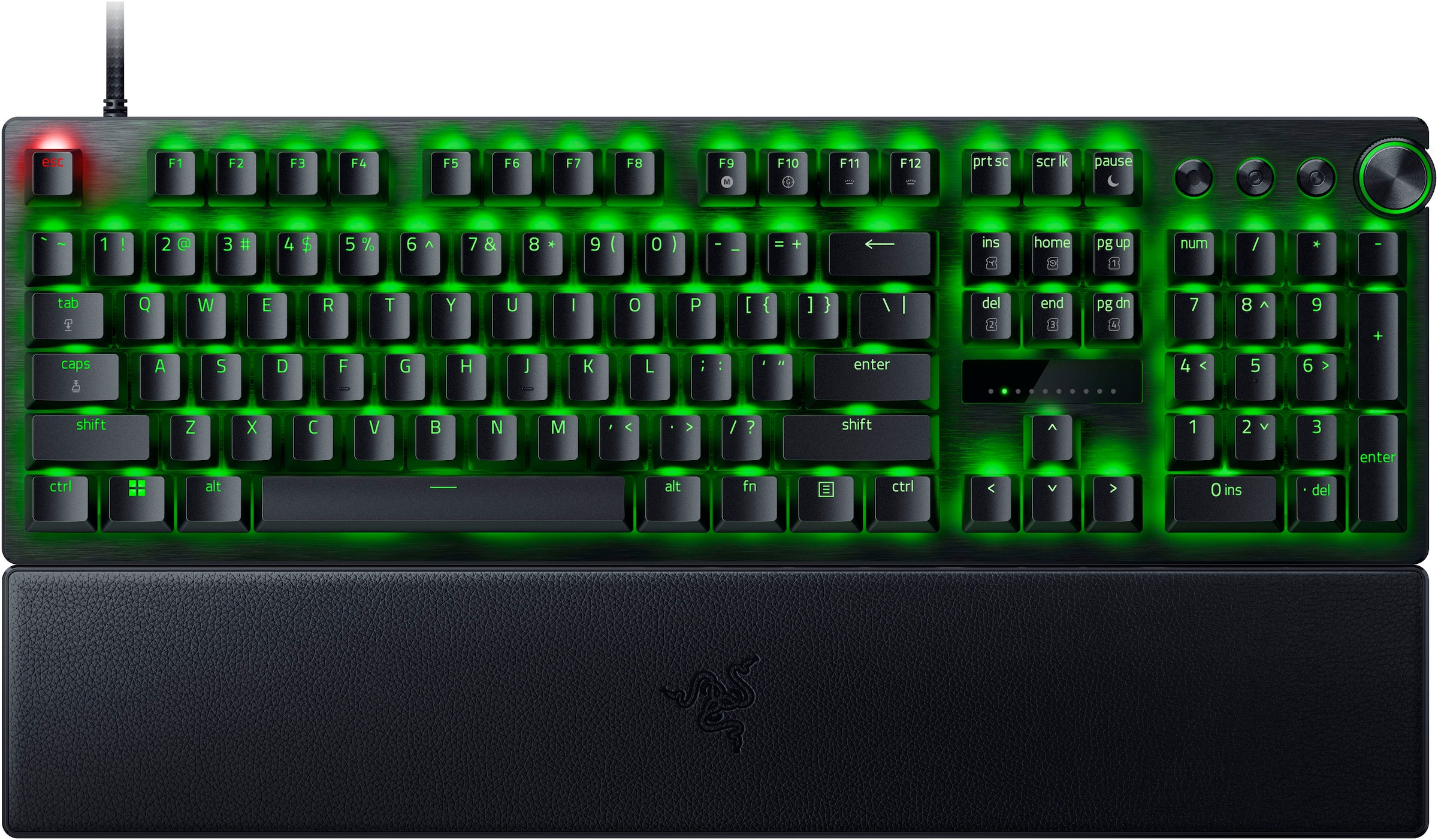 RAZER Gaming-Tastatur »Huntsman V3 Pro DE Layout«, (Funktionstasten-Handgelenkauflage-Makrotasten-Profil-Speicher-USB-Anschluss-Ziffernblock)