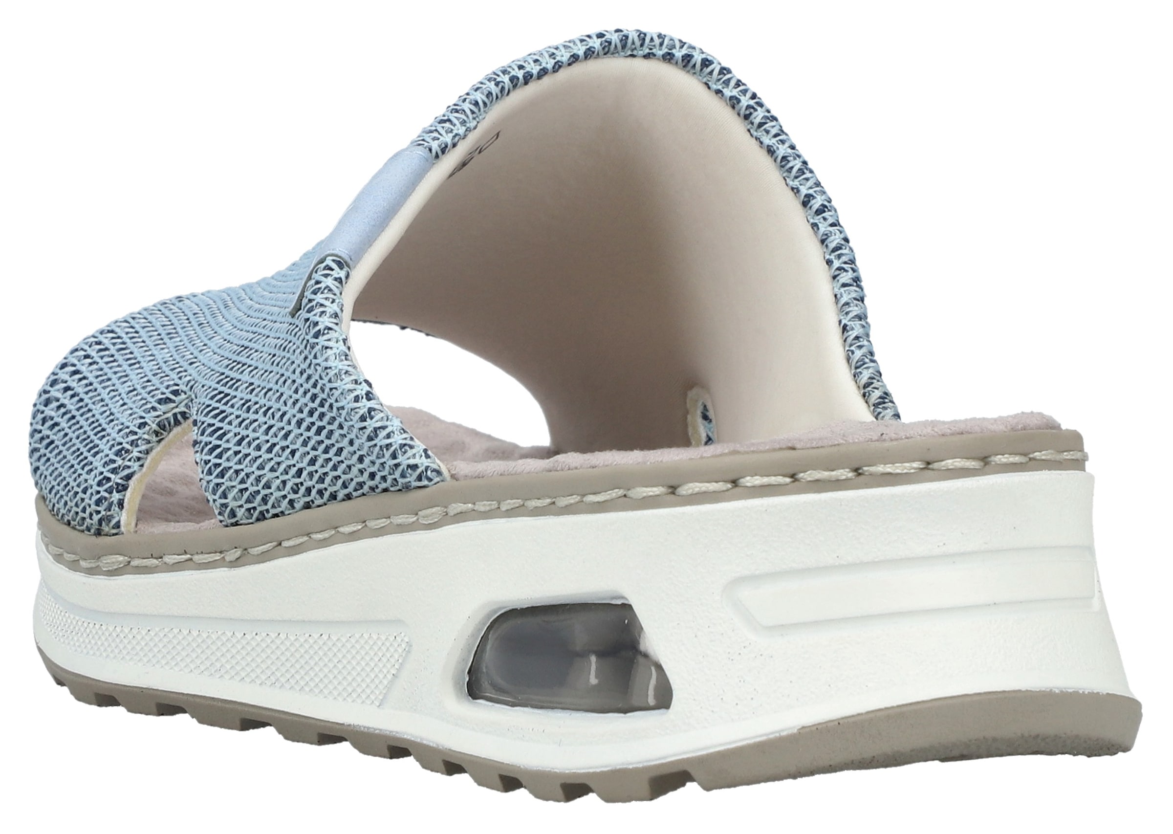 Rieker Pantolette, Sommerschuh, Hausschuh, Schlappen, Keilabsatz, in veganer Verarbeitung