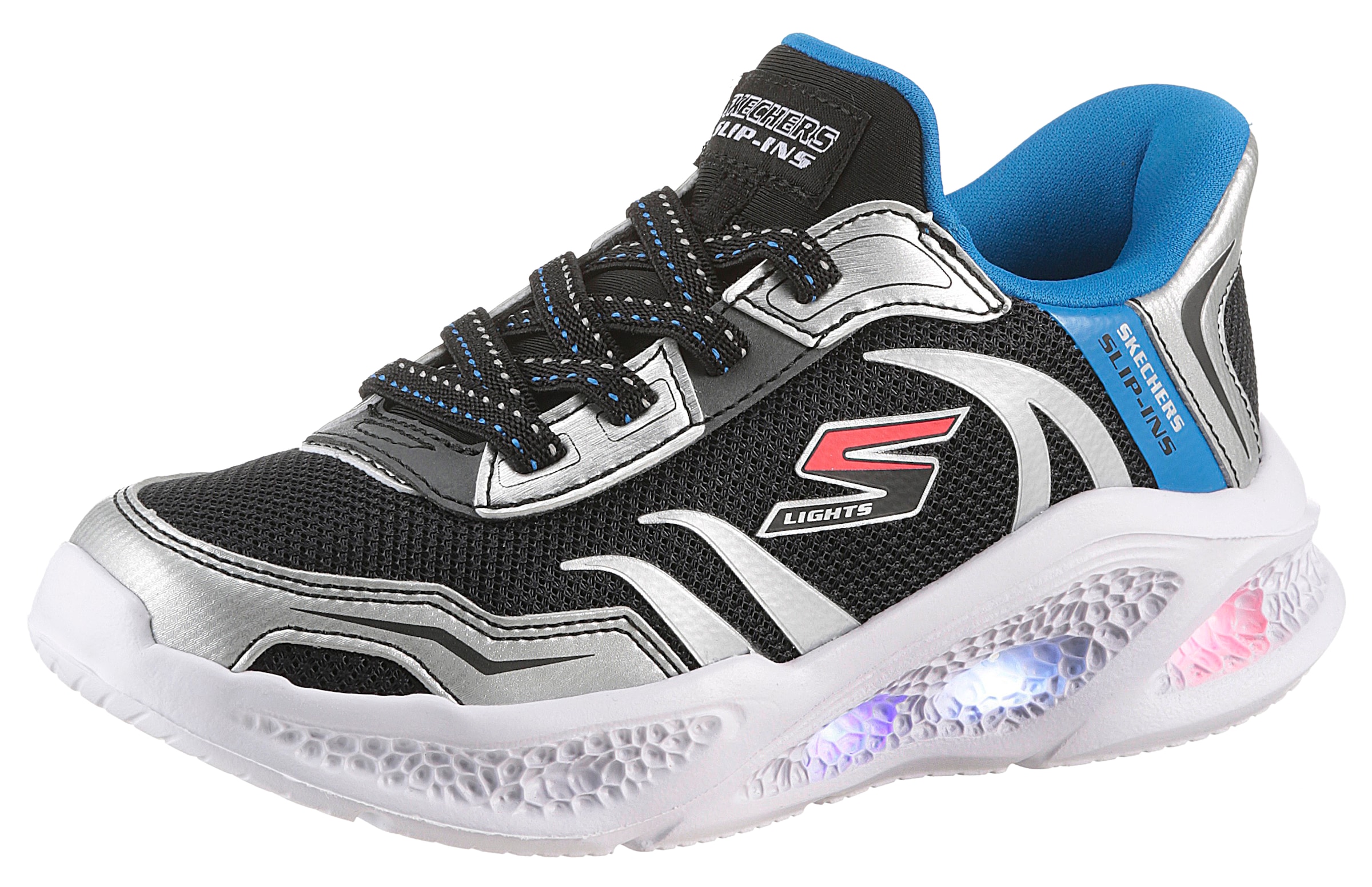 Skechers Slip-On Sneaker »SKECHERS METEOR-LIGHTS«, Schlupfschuh mit cooler Blinkfunktion,...