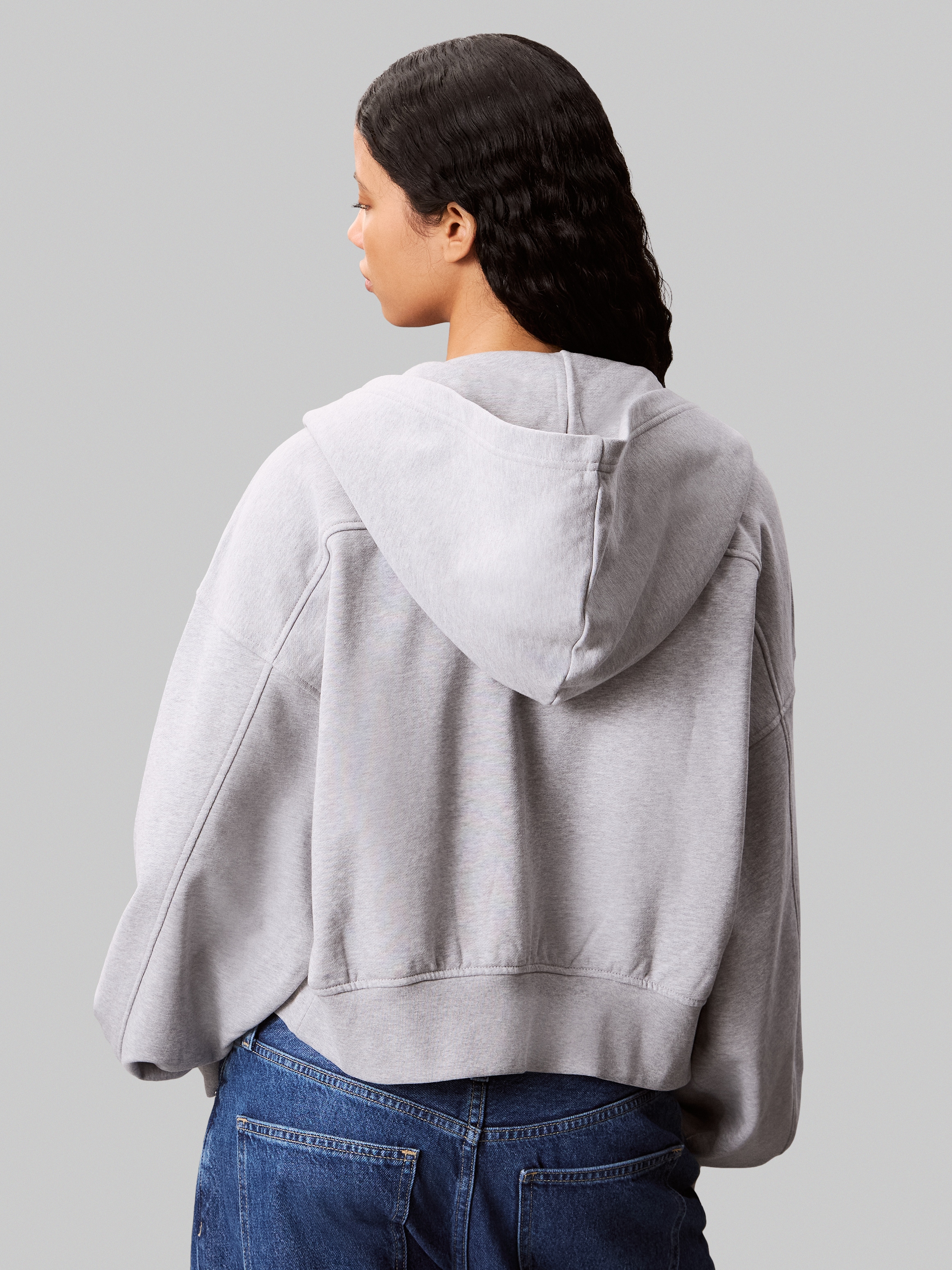 Calvin Klein Jeans Sweatjacke »A- FRNCH TRRY BDG LG« Oversized Fit, mit Kapuze, reine Baumwolle