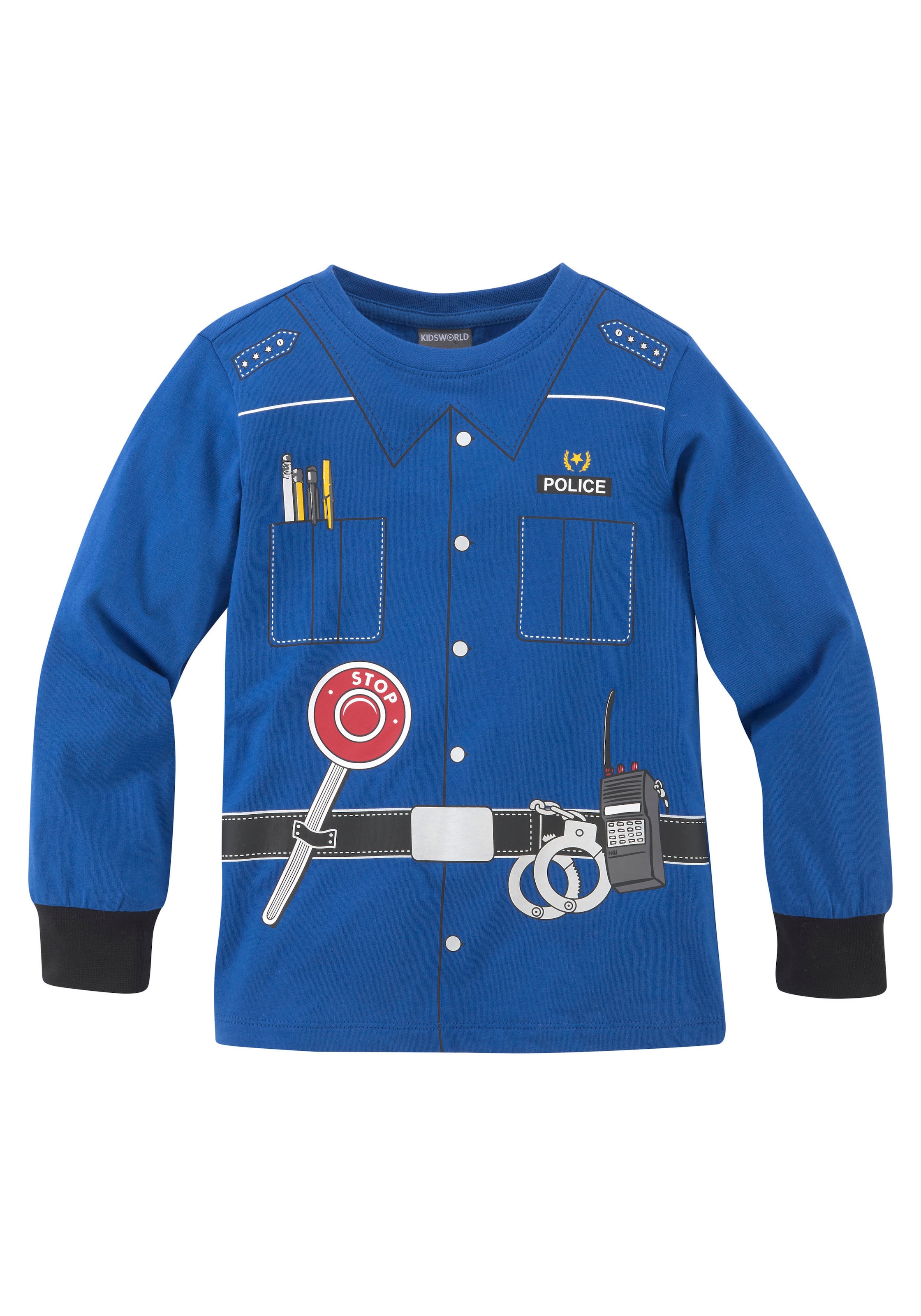 KIDSWORLD Langarmshirt »POLIZEI«, Langarm, Basic-Passform, bedruckt, Rundhalsausschnitt