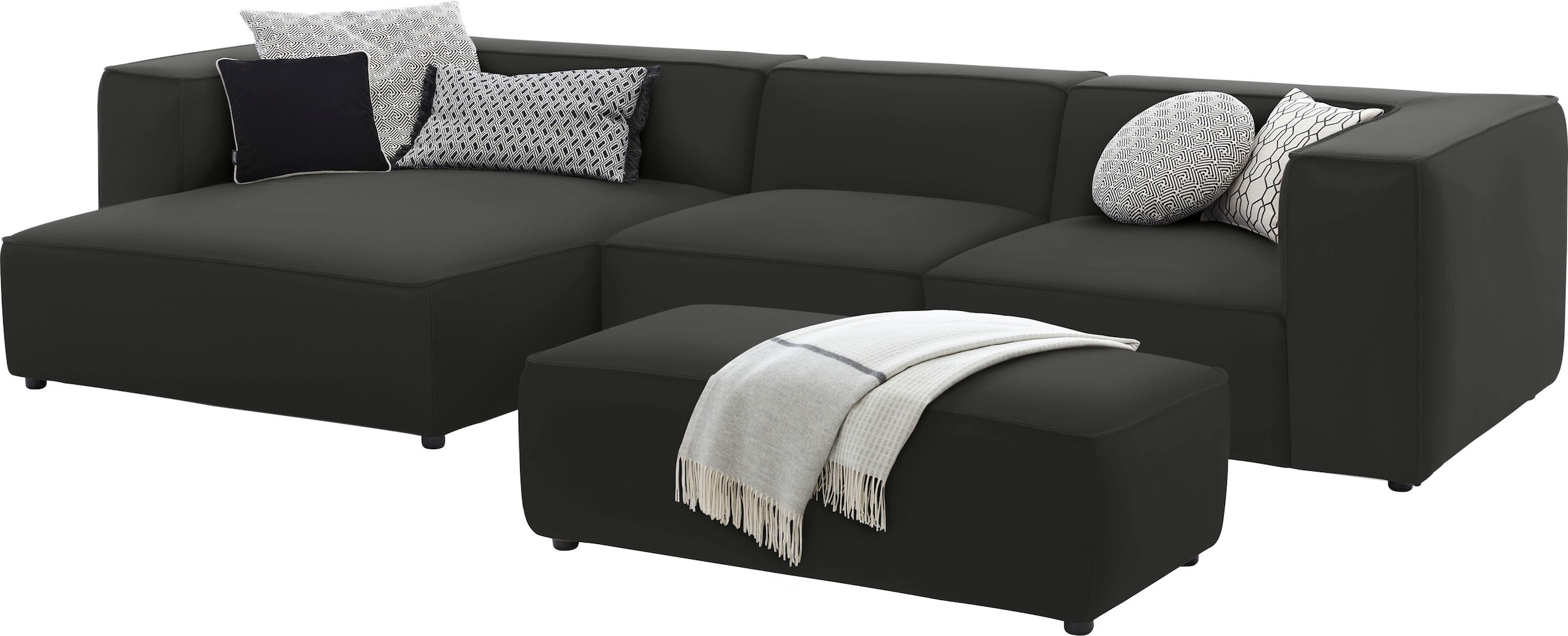 W.SCHILLIG Ecksofa »around-the-block«, mit eleganter Biese, mit Federkern, Breite 341 cm
