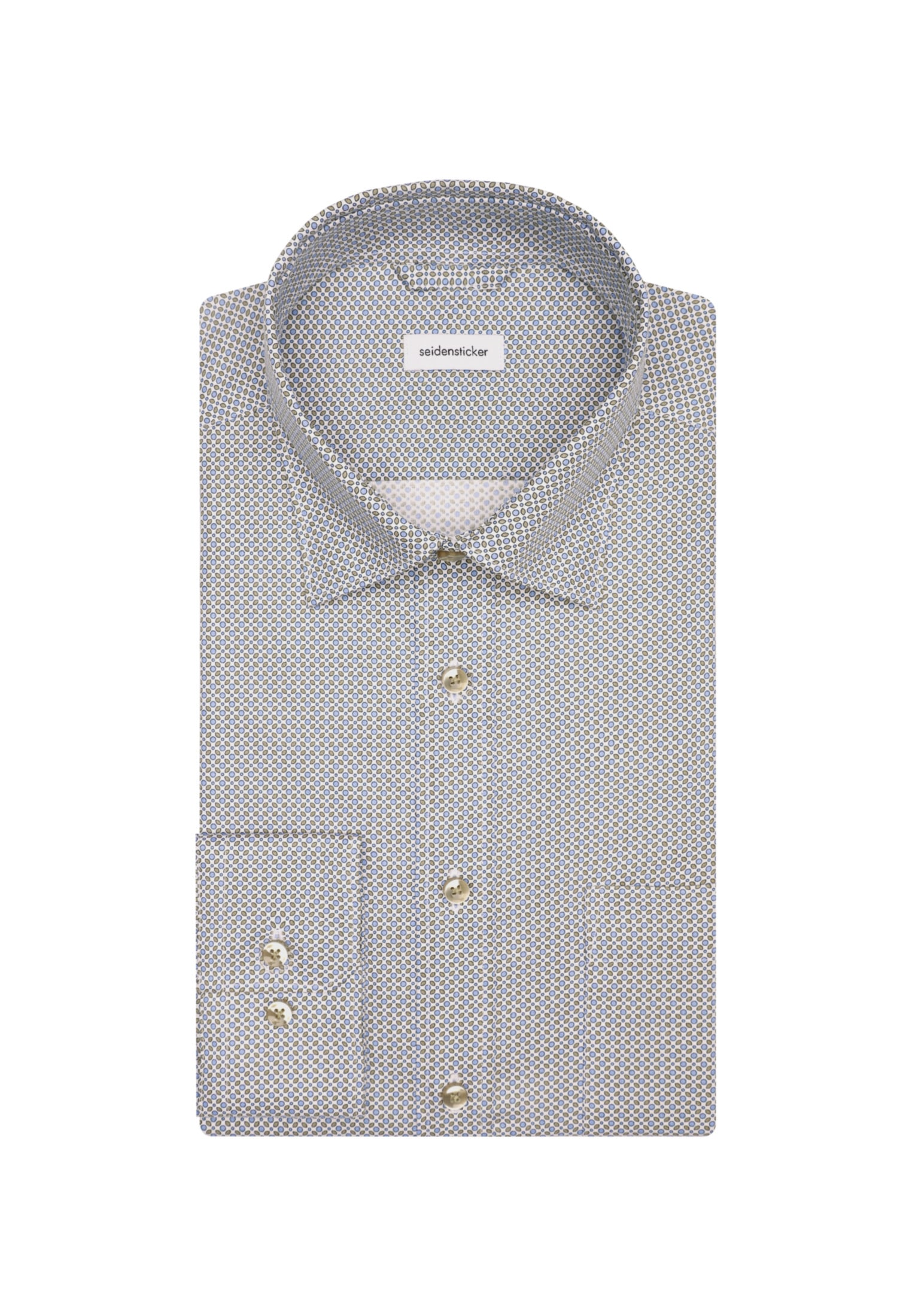 seidensticker Businesshemd »Regular«, Regular Langarm Covered-Button-Down-Kragen Druck