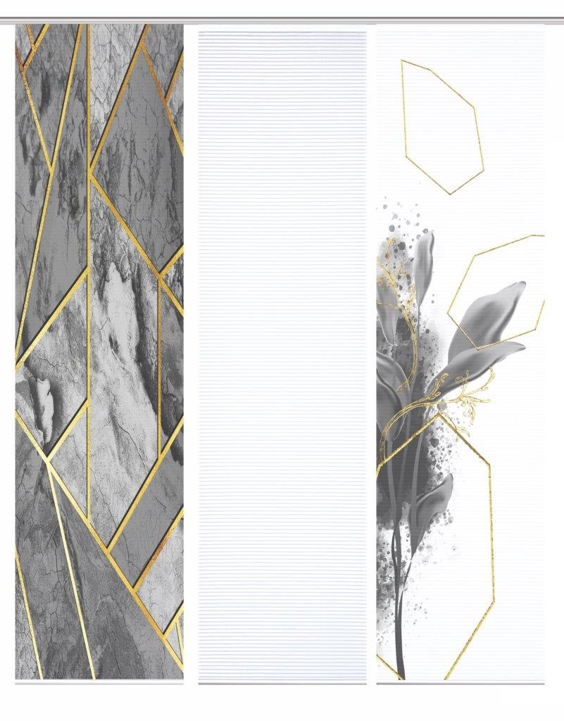 HOME in green Schiebegardine »SIGNUM« Paneelwagen 3 Stk. tlg. SET DIGITALDRUCK,BAMBUSOPTIK RECYCELT