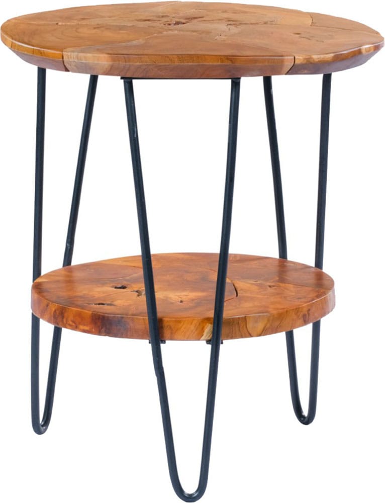 Kayoom Beistelltisch »Woodstock 225, Beistelltisch in Natur-Optik,hochwertiges Teakholz«, (1 St.), Hochwertiges Teakholz, Handarbeit, Abstand Tischplatte: 23 cm