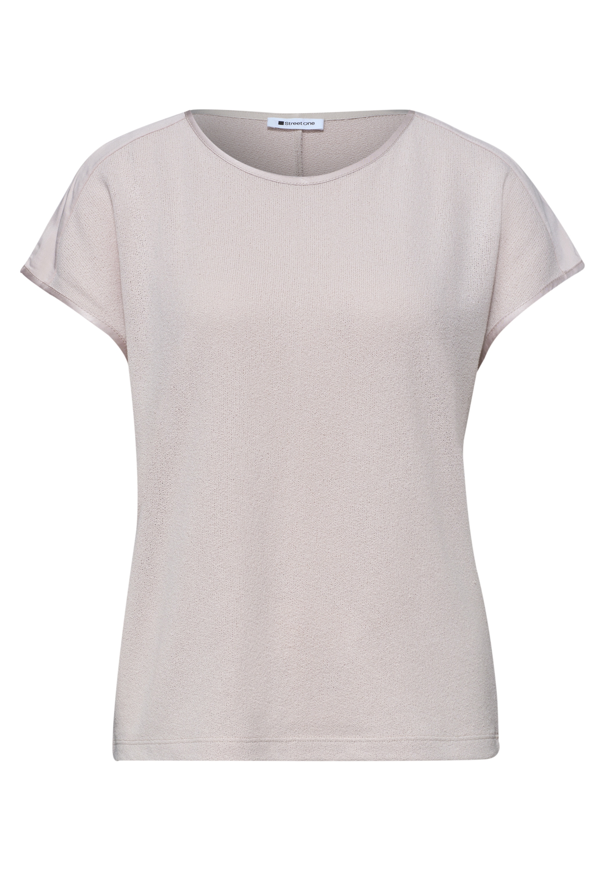 STREET ONE Shirttop unifarben, Sommershirt, in Strick-Optik