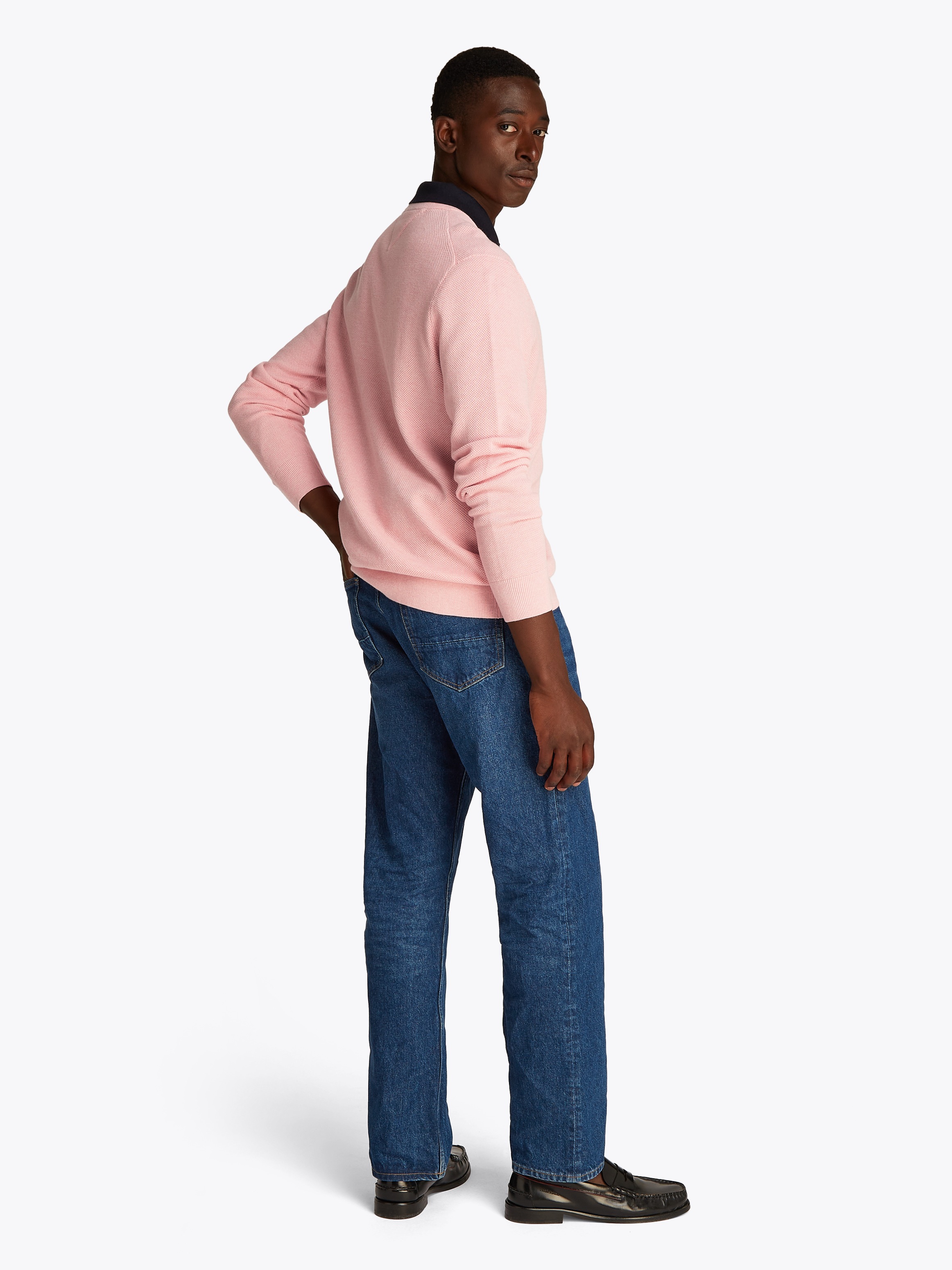 Tommy Hilfiger Rundhalspullover »ESSENTIAL STRUCTURE CREW NECK mit Struktur und Label«, unifarben, casual, regular fit, Baumwolle, Rundhals