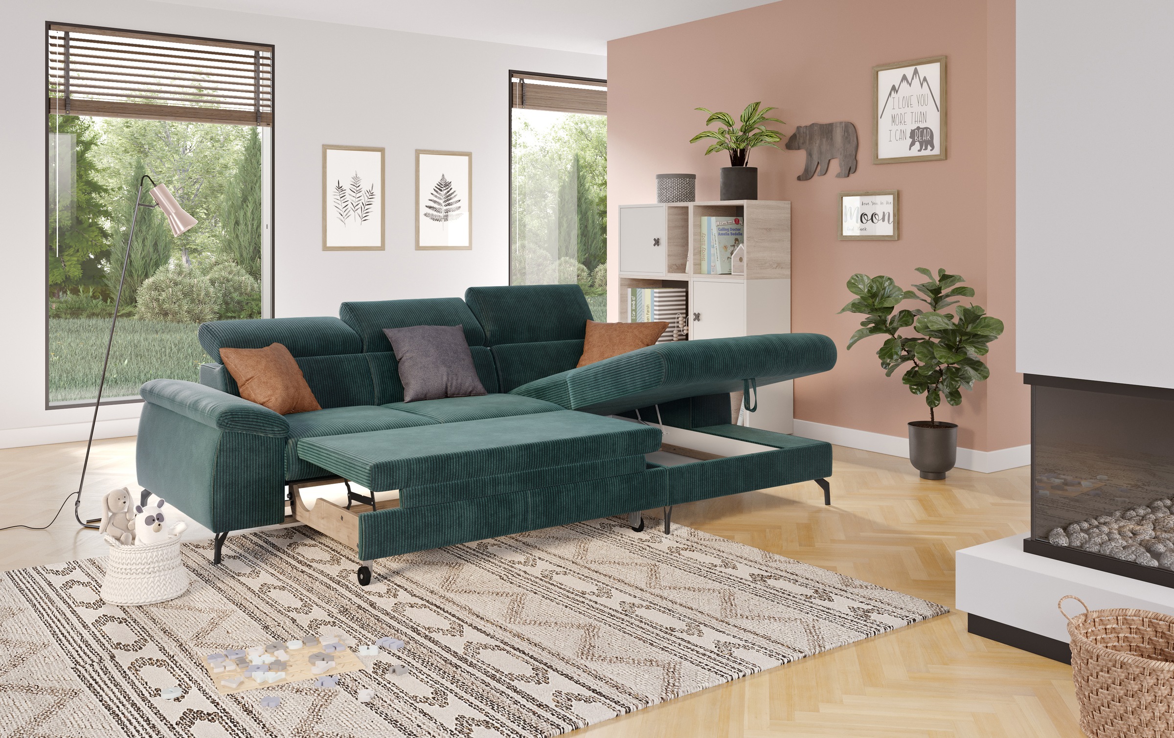 COTTA Ecksofa »Kitty L-Form«, inkl. Kopfteilverstellung, optional mit Bettfunktion u. Bettkasten