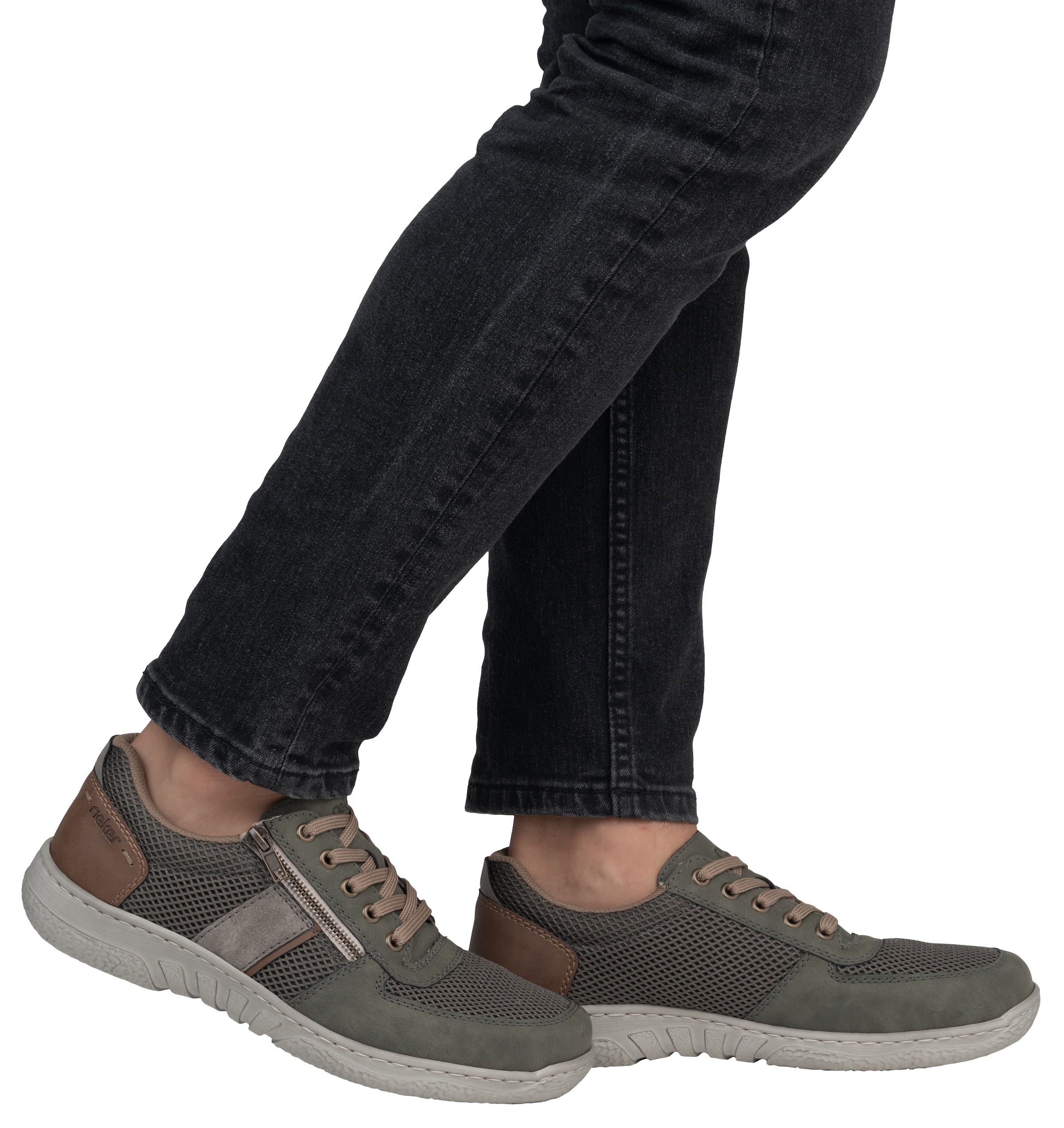 Rieker Sneaker, Halbschuh, Schnürschuh, Freizeitschuh mit seitlichem Reißverschluss