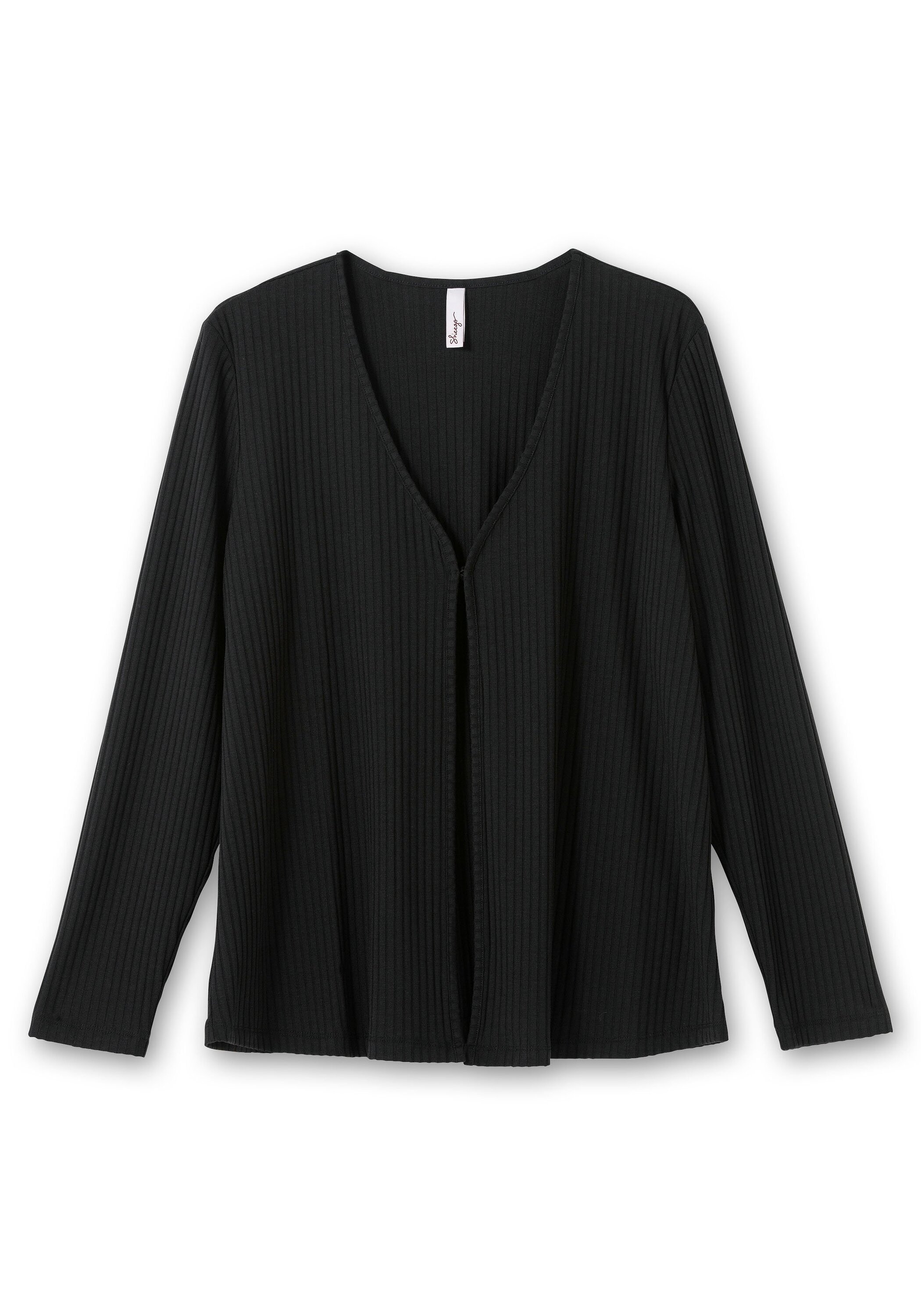 Sheego Strickjacke »Shirtjacke mit 1-Knopf-Verschluss«, mit 1-Knopf-Verschluss