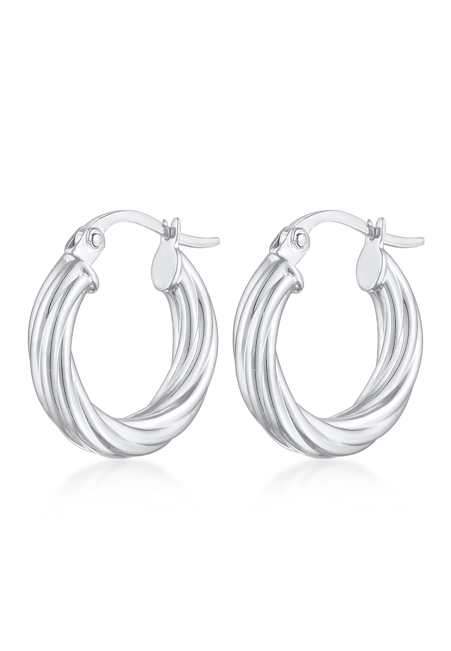 Elli Paar Creolen »Ohrringe Creolen Twisted Look Gedreht 925 Silber«