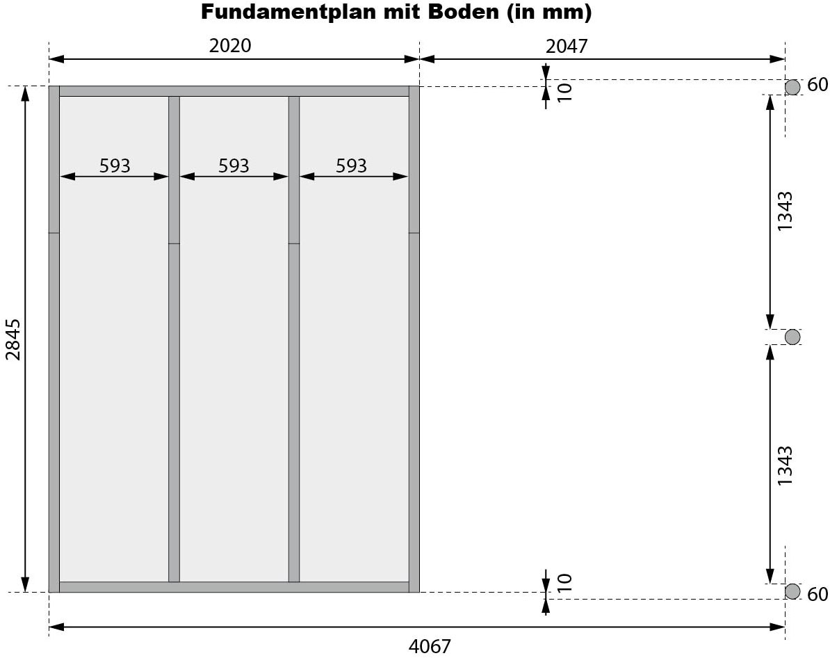 Karibu Gerätehaus »Titanium 2,5 SET mit Anbaudach«
