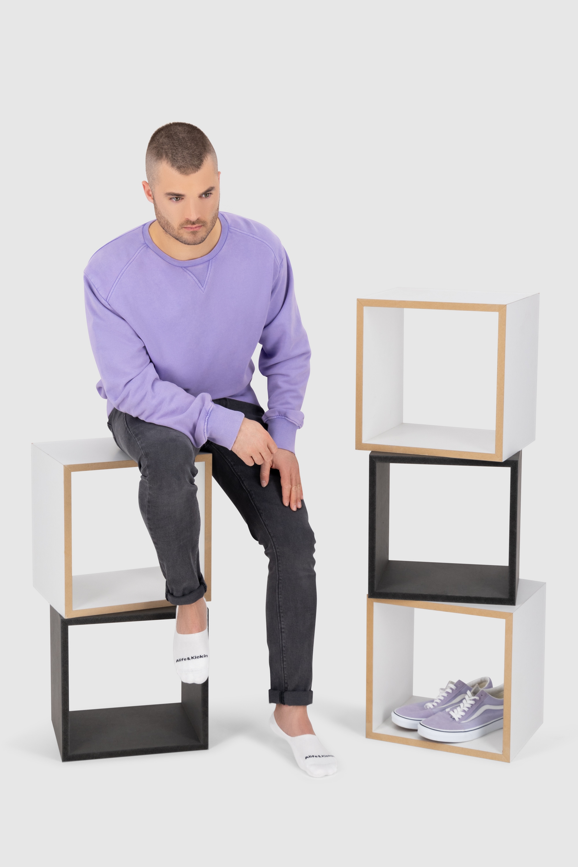 Alife & Kickin Füßlinge Füßlinge, Sneakersocken aus Baumwolle mit rutschfesten Silikonstreifen