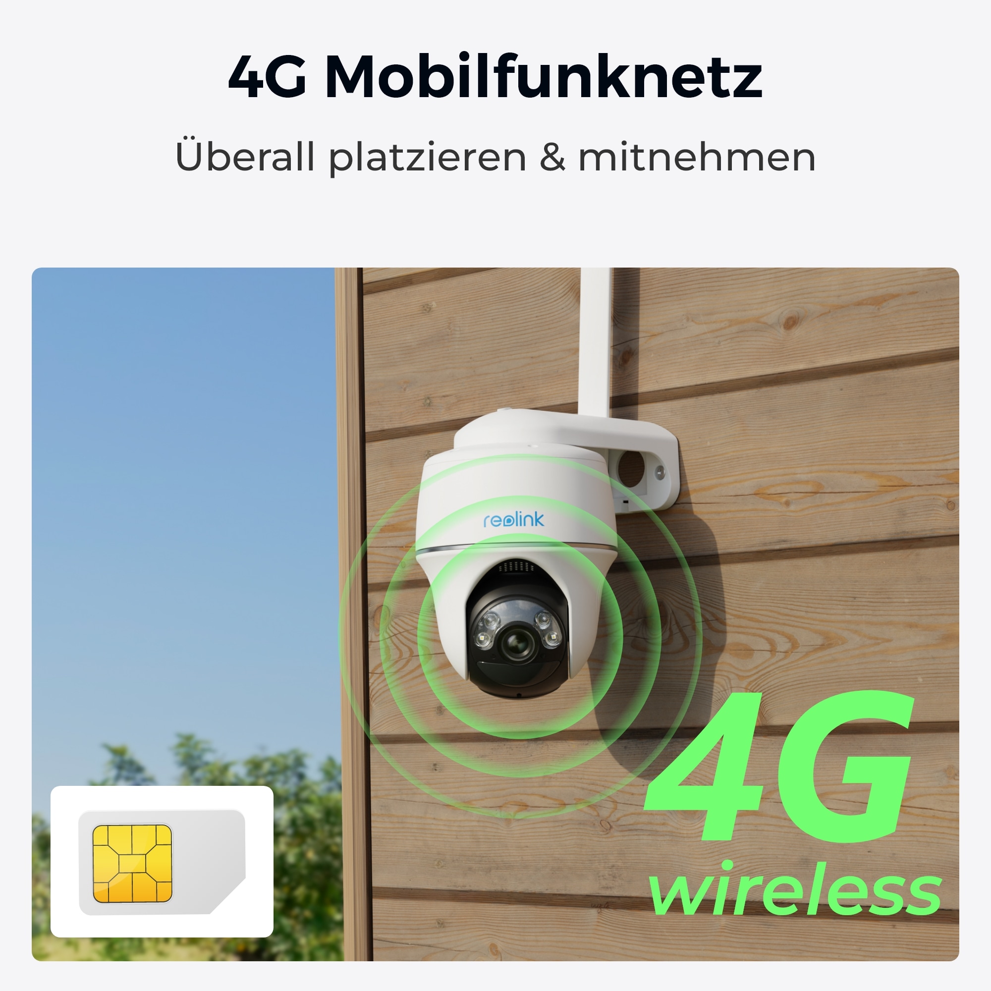 Reolink Überwachungskamera »Go Series G430«, Außenbereich-Innenbereich, 4G, Pan&Tilt