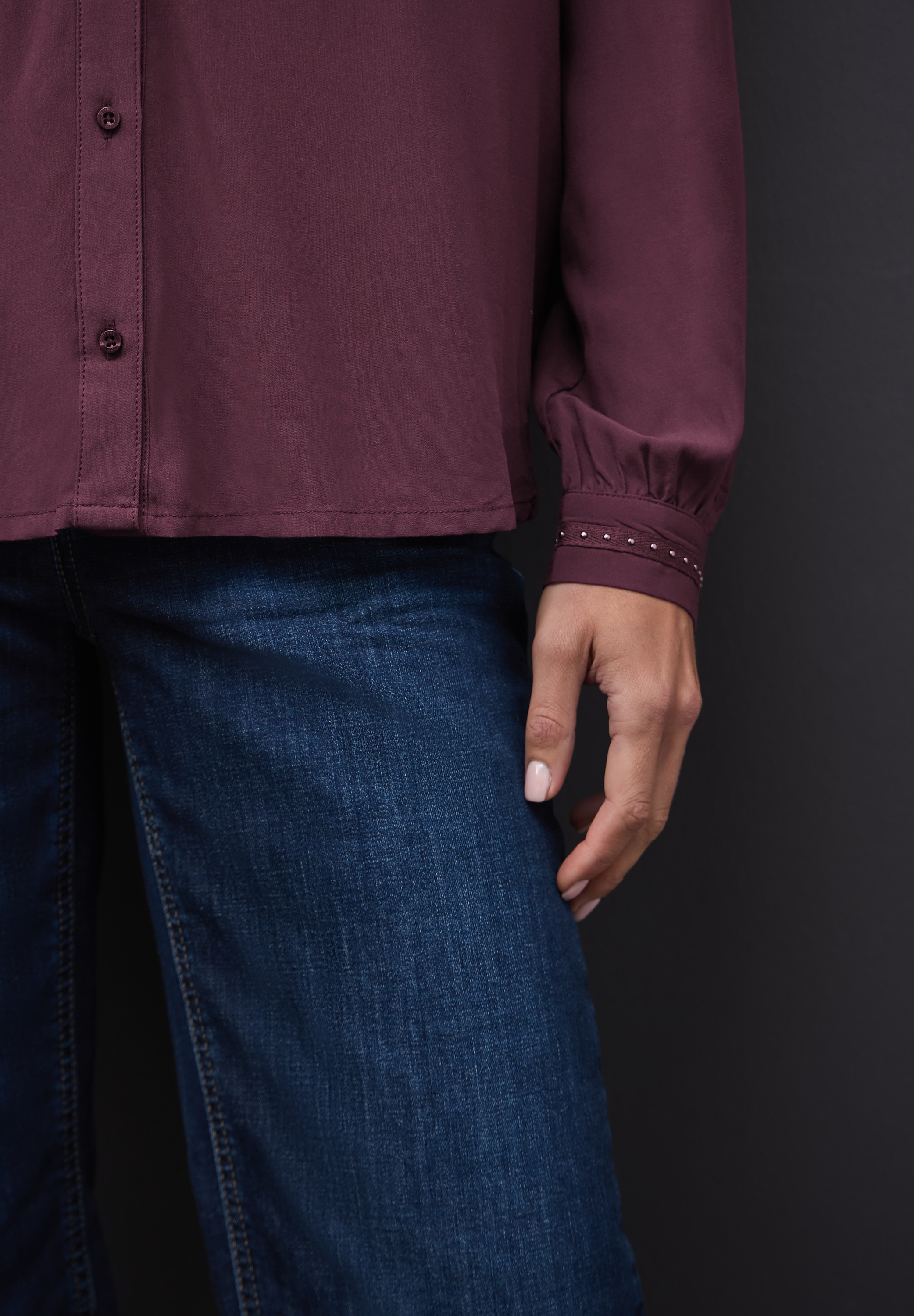 STREET ONE Langarmbluse mit Nieten