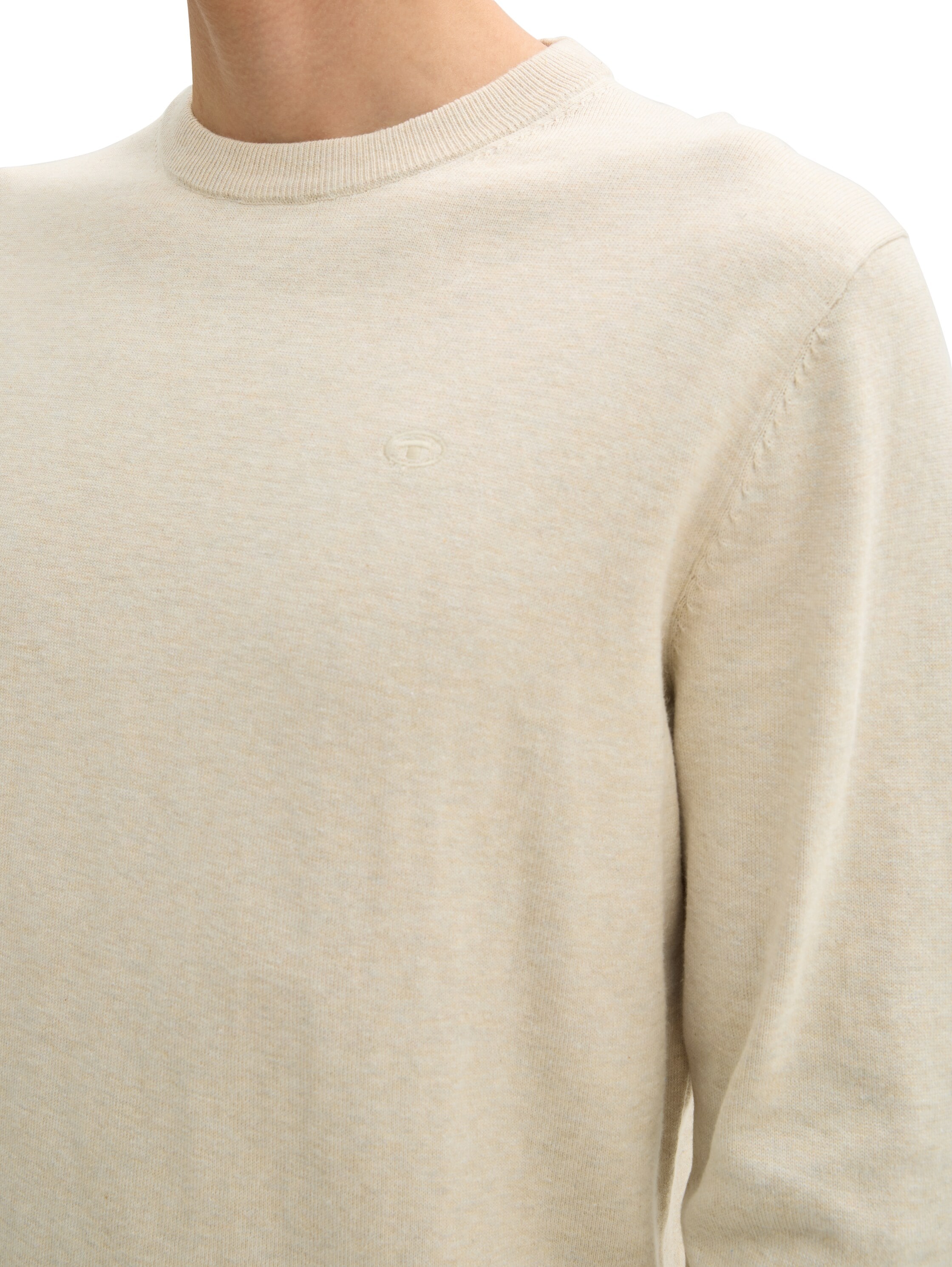 TOM TAILOR Rundhalspullover, mit Logostickerei