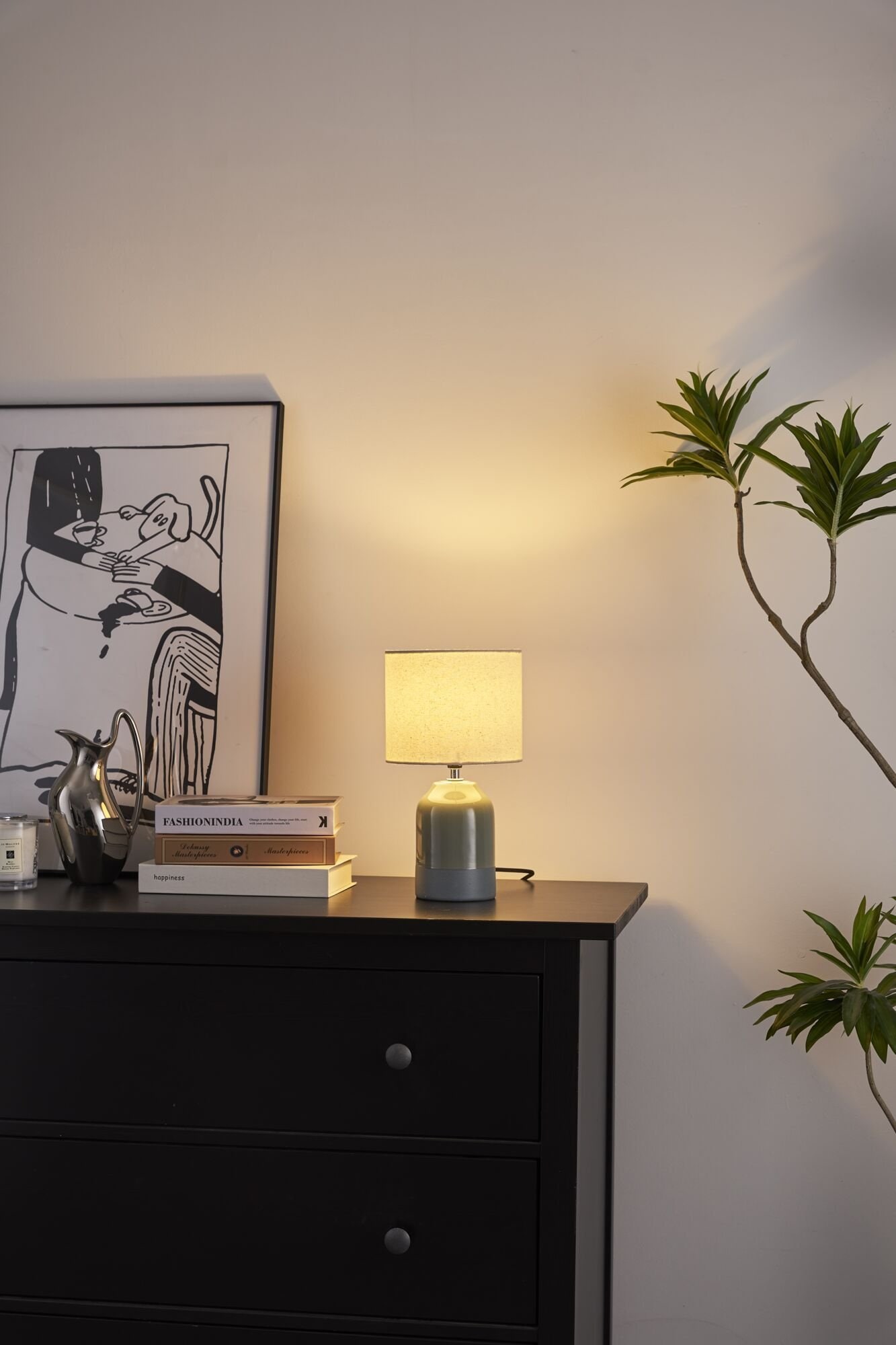 Pauleen Tischleuchte »Sandy Glow max. 20W 230V Stoffschirm Keramik«, 1 flammig, Leuchtmittel E14 | ohne Leuchtmittel, Stoffschirm, Keramik, E14 - Lieferumfang ohne Leuchtmittel