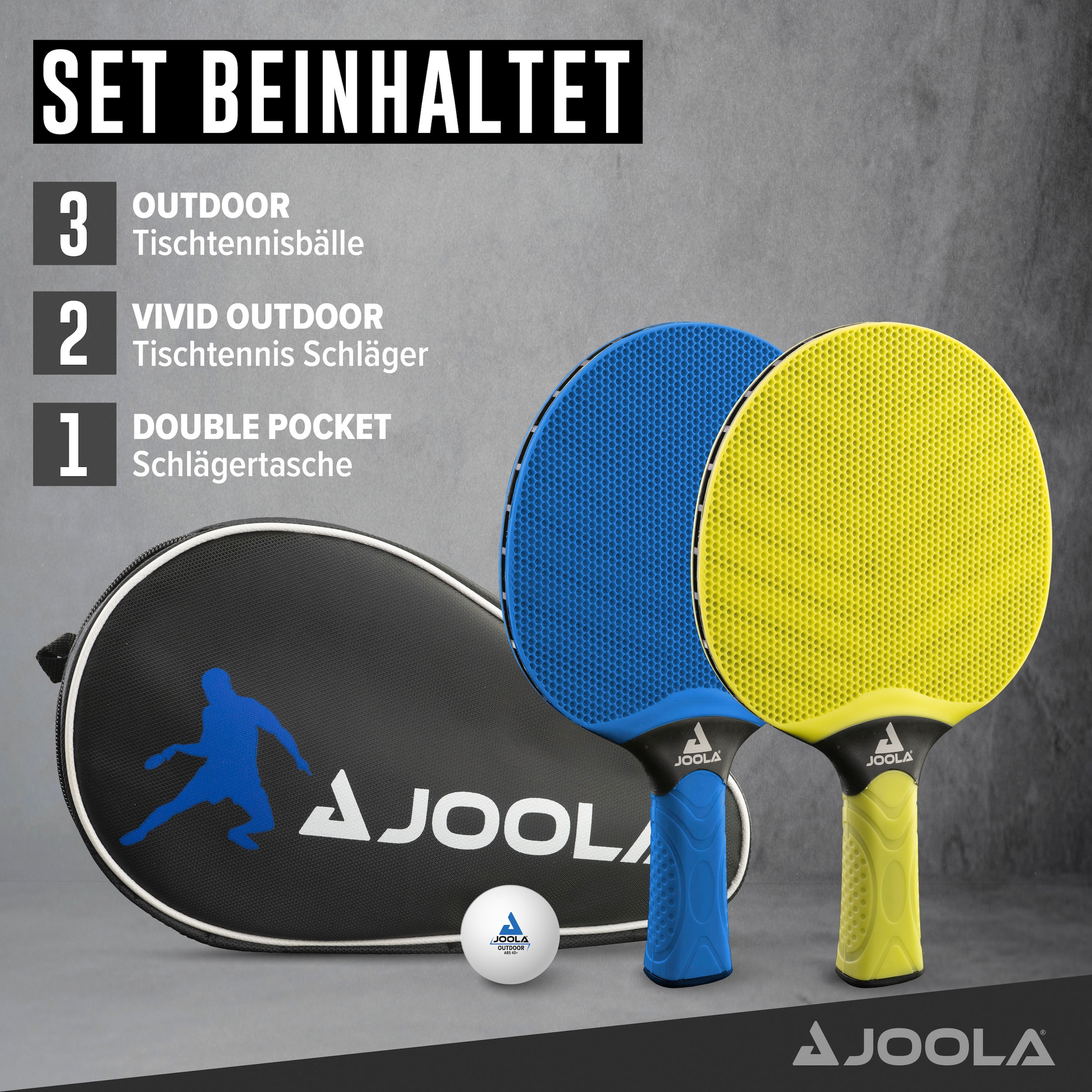 Joola Tischtennisschläger »VIVID online kaufen | mit (Set, OTTO tlg., 6 Bällen-mit Outdoor«, Schlägerhülle)