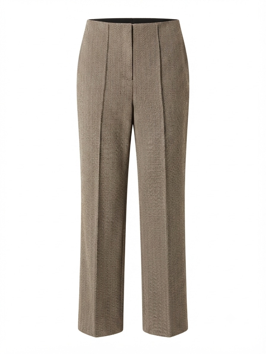 Seidel Moden Stoffhose  mit feinem Muster / Bundfalte / MADE IN GERMANY