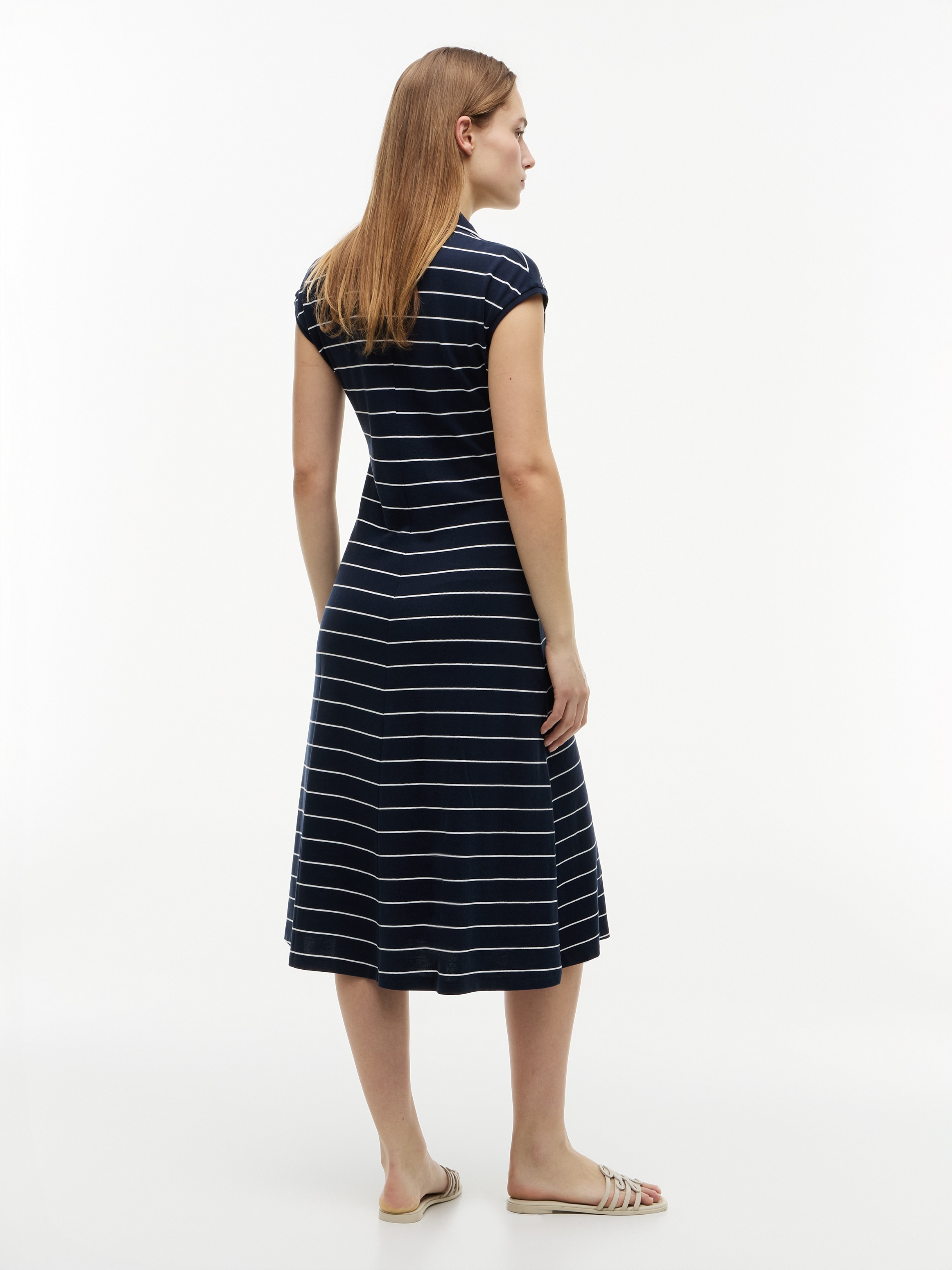 Tommy Hilfiger Polokleid »LYOCELL PQ HENLEY MIDI POLO DRS« Ohne Tasche Materialmix, Polokragen, mit Stretch