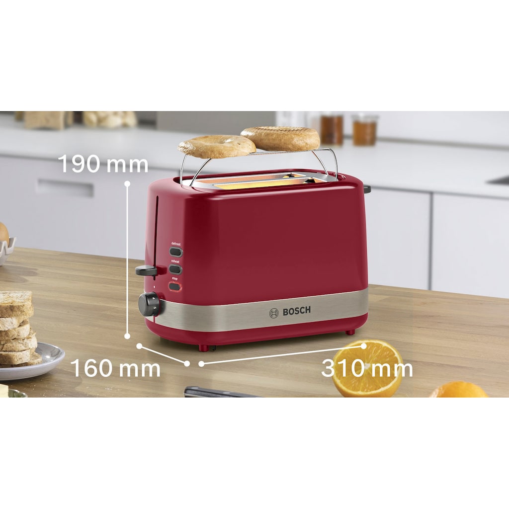 BOSCH Toaster »TAT6A514«, 2 kurze Schlitze, für 2 Scheiben, 800 W