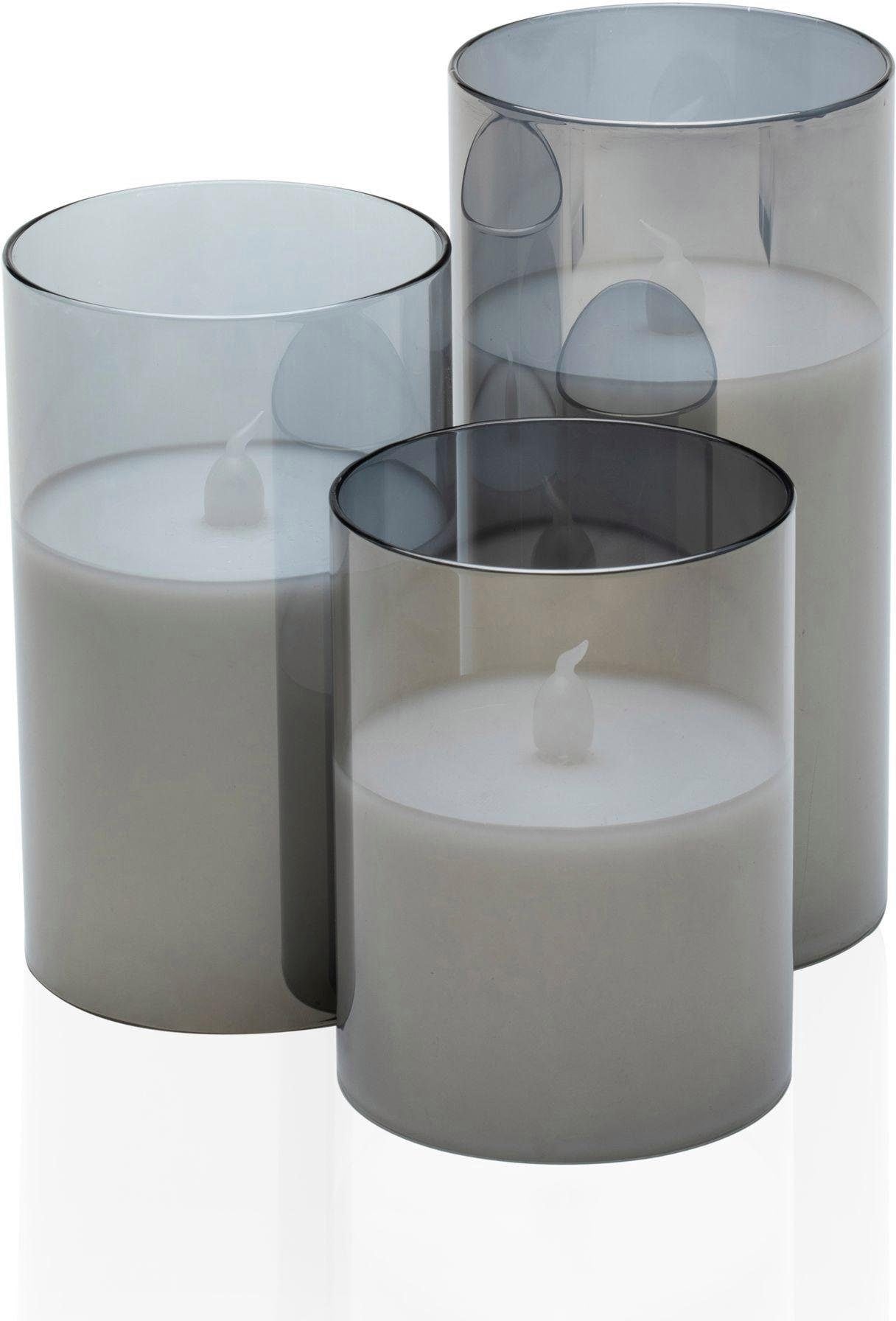 Pauleen LED Dekolicht »LED-Kerze Classy Smokey Candle, 3er Set«, Wachskerze