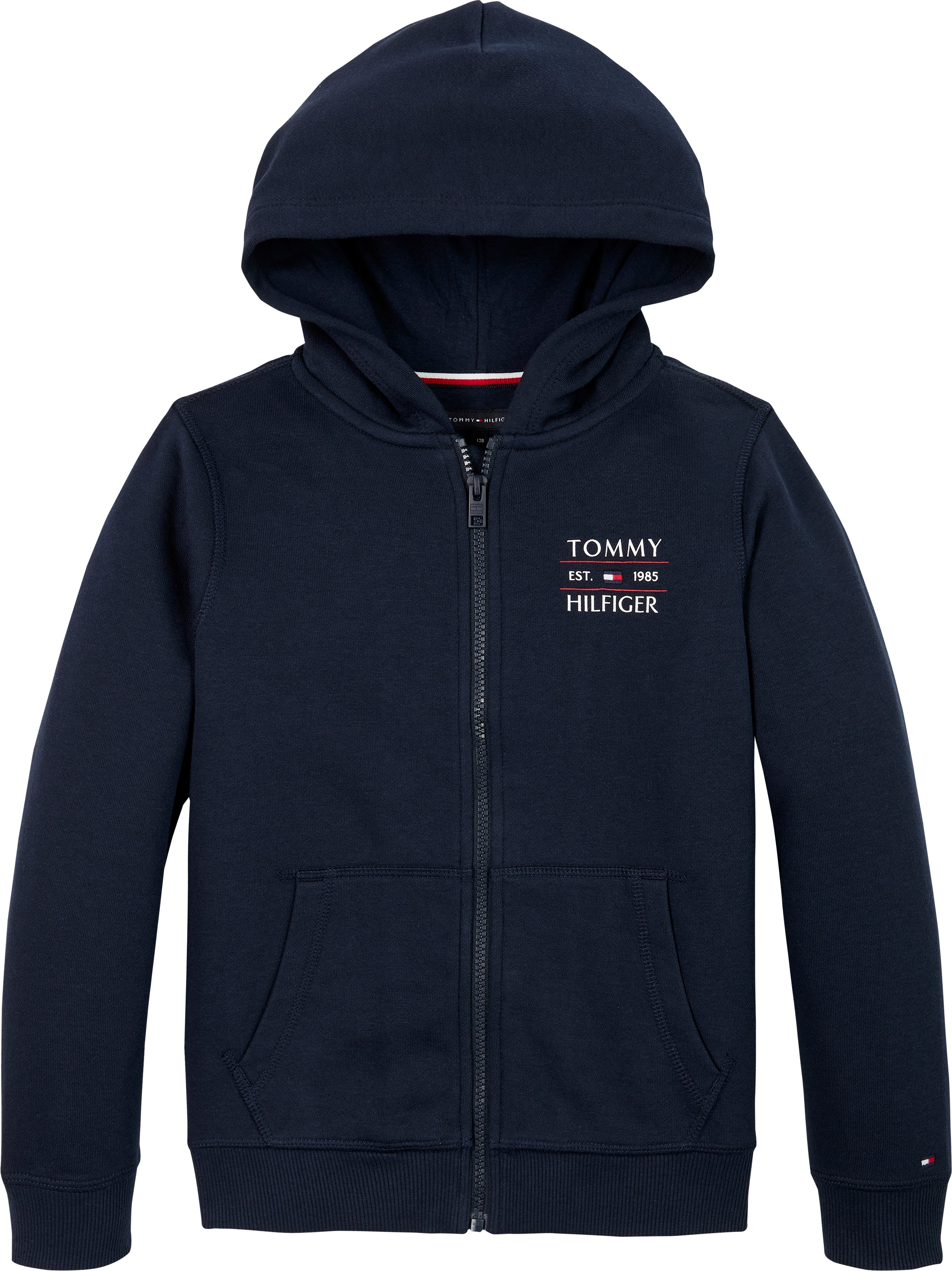 Tommy Hilfiger Kapuzensweatjacke »TOMMY FLAG HILFIGER ZIP HOODIE«, mit Kängurutasche, Logo