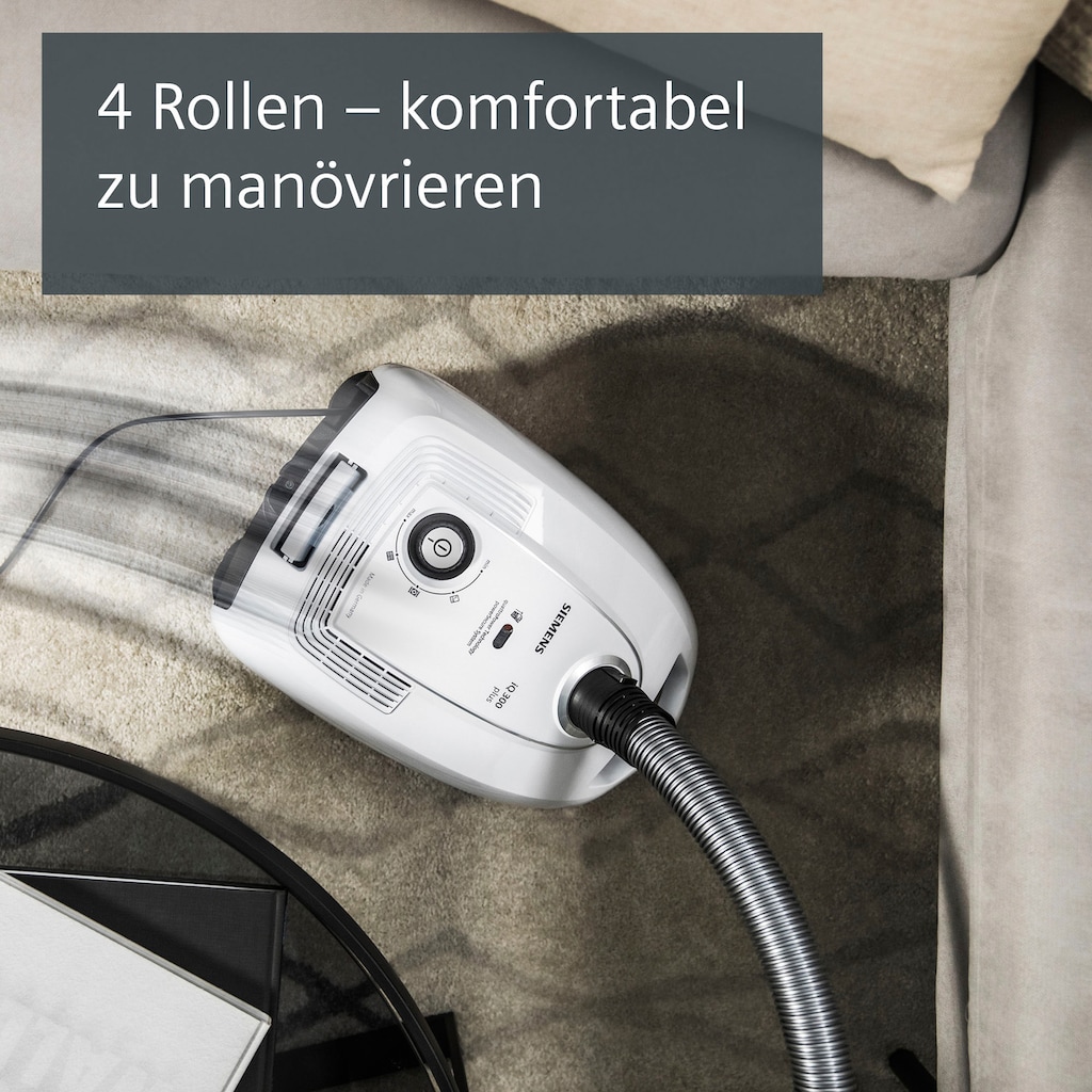 SIEMENS Bodenstaubsauger »iQ300 plus VSP3T212, Made in Germany, Hygiene-Filter, kompakt«, 900 W, mit Beutel
