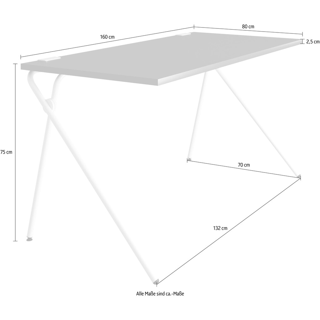 Müller SMALL LIVING Sekretär »PLATO Two«, weißes Gestell, Home Office minimal, einfach zusammenklappen, fertig