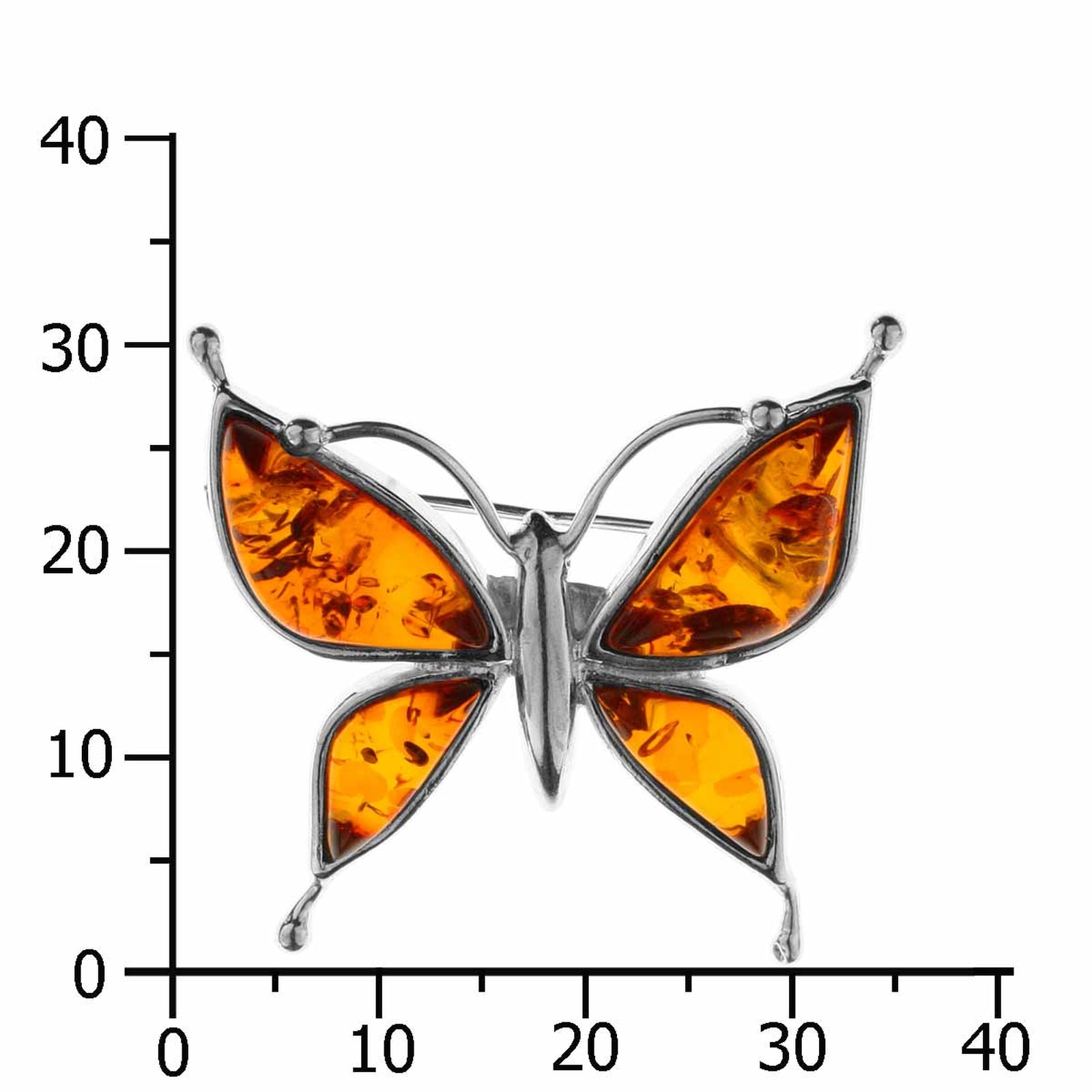 OSTSEE-SCHMUCK Brosche »- Schmetterling - Silber 925/000 - Bernstein«