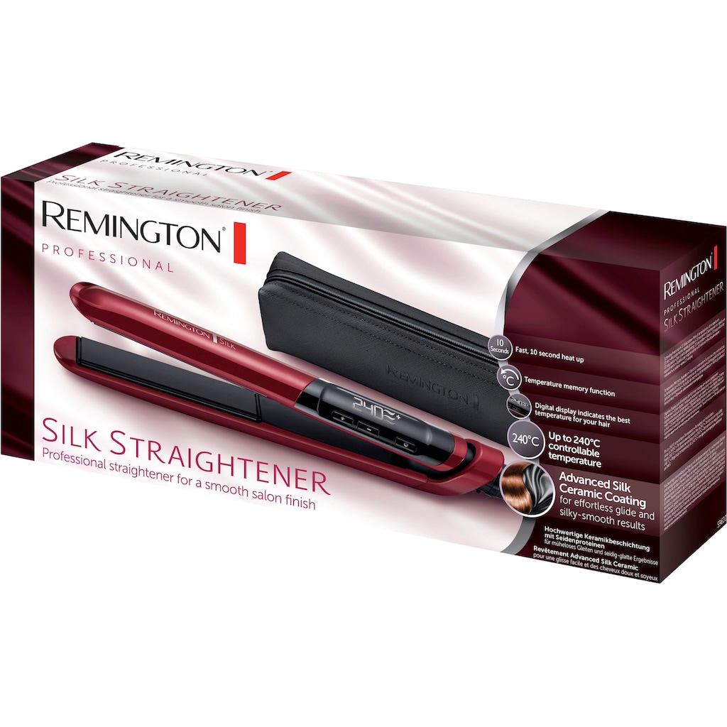 Remington Glätteisen »Silk, S9600, Haarglätter«, Doppelschicht-Keramik-Beschichtung