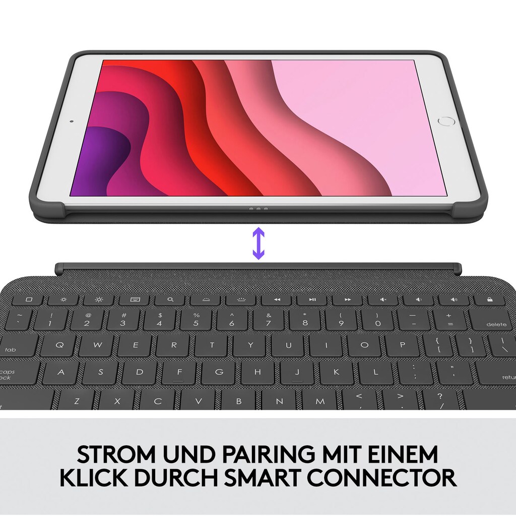 Logitech ergonomische Tastatur »Combo Touch Case mit Trackpad für iPad (7., 8. und 9. Generation)«, (Touchpad)