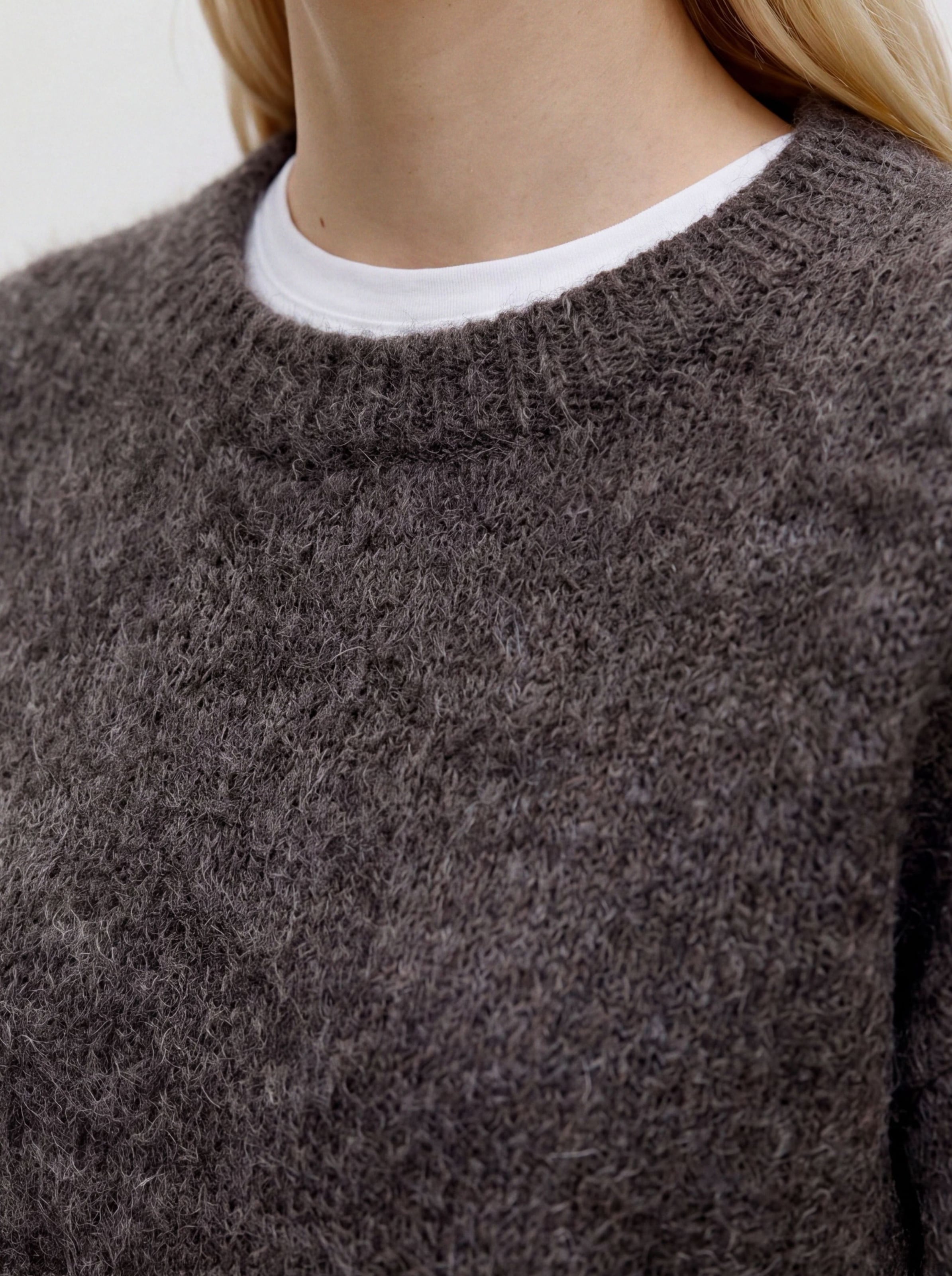 Vero Moda Strickpullover »VMNOVAH LS O-NECK PULLOVER GA NOOS« Materialmix, regular fit