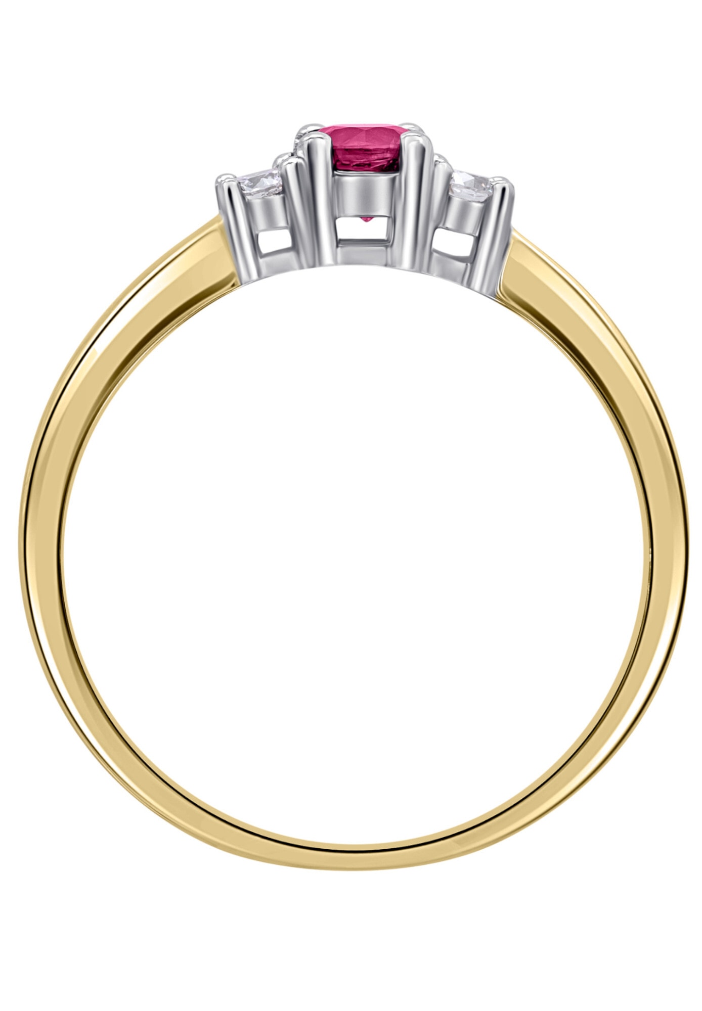ONE ELEMENT Diamantring »0,11 ct Diamant Brillant Rubin Ring aus 585 Gelbgold«