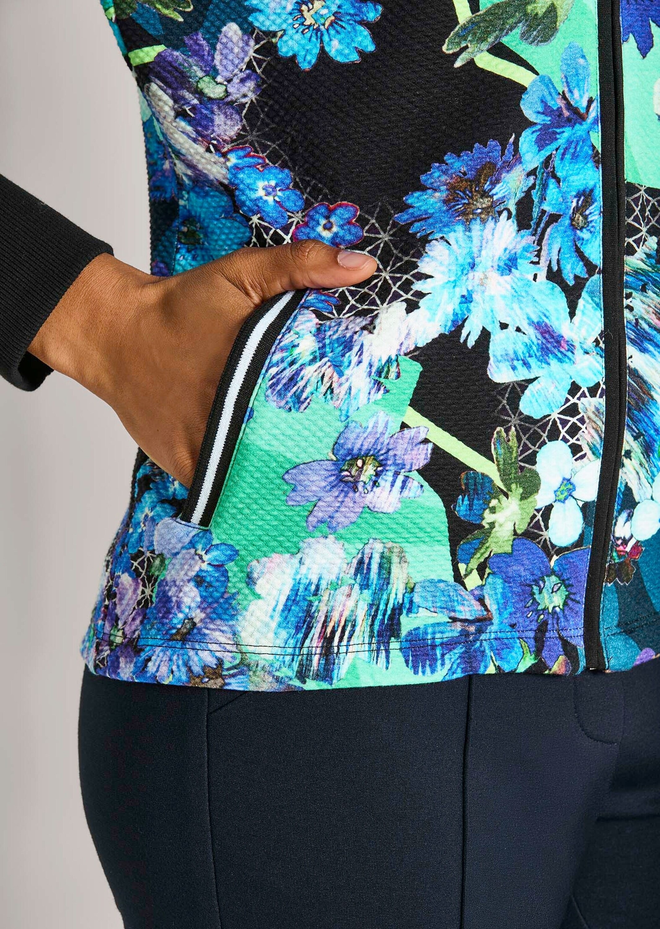 MADELEINE Kurzjacke »Blouson Florale Stretchjacke mit Reißverschluss«