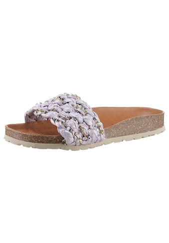 Pantolette »RICA TRENZA RAFIA BRILLOS«, Sommerschuh, Poolslides, Schlappen mit...