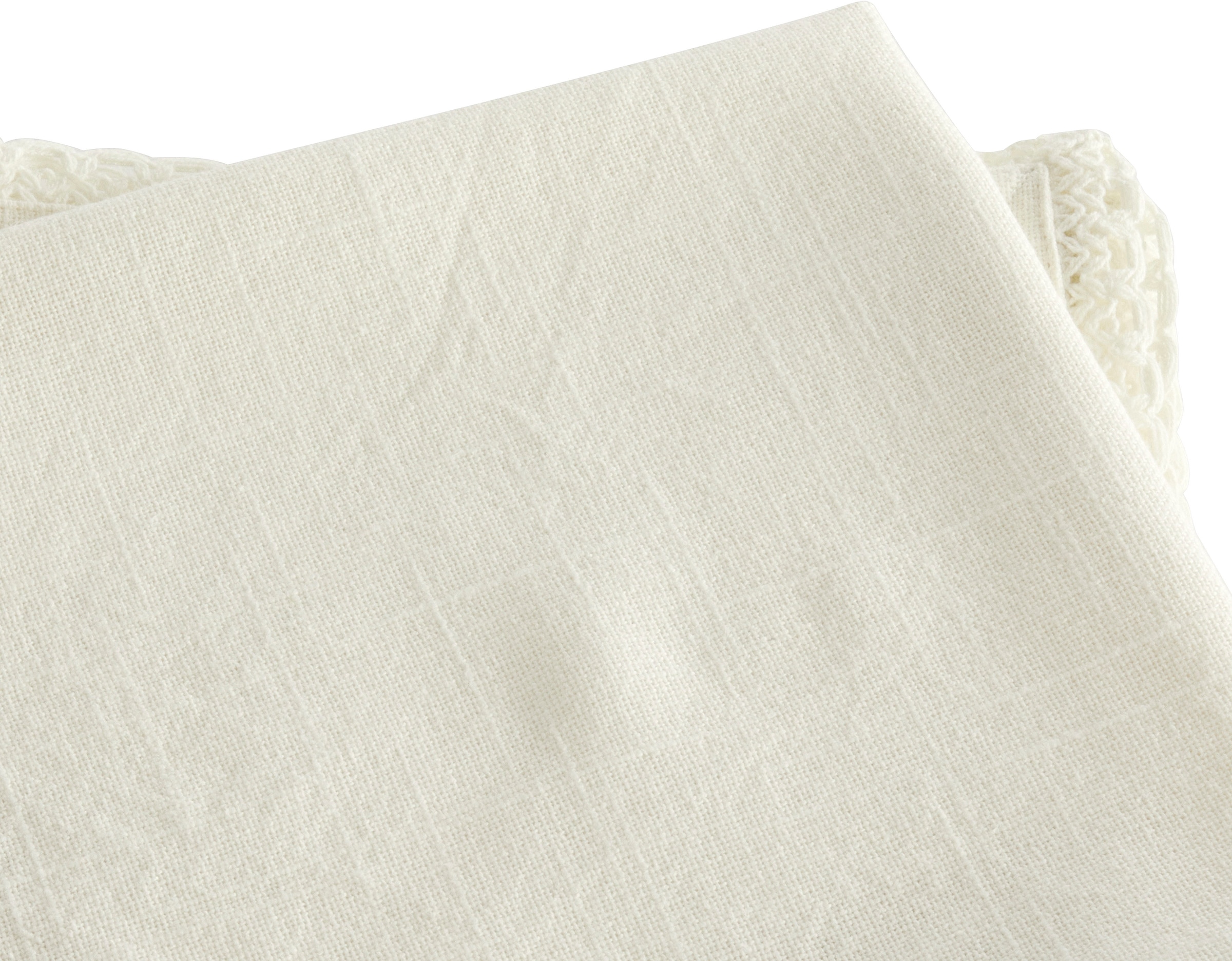 OTTO home Stoffserviette »Elyna«, (4 St.), uni, mit schöner Spitze, weiche Haptik, 45x45 cm, Leinenoptik
