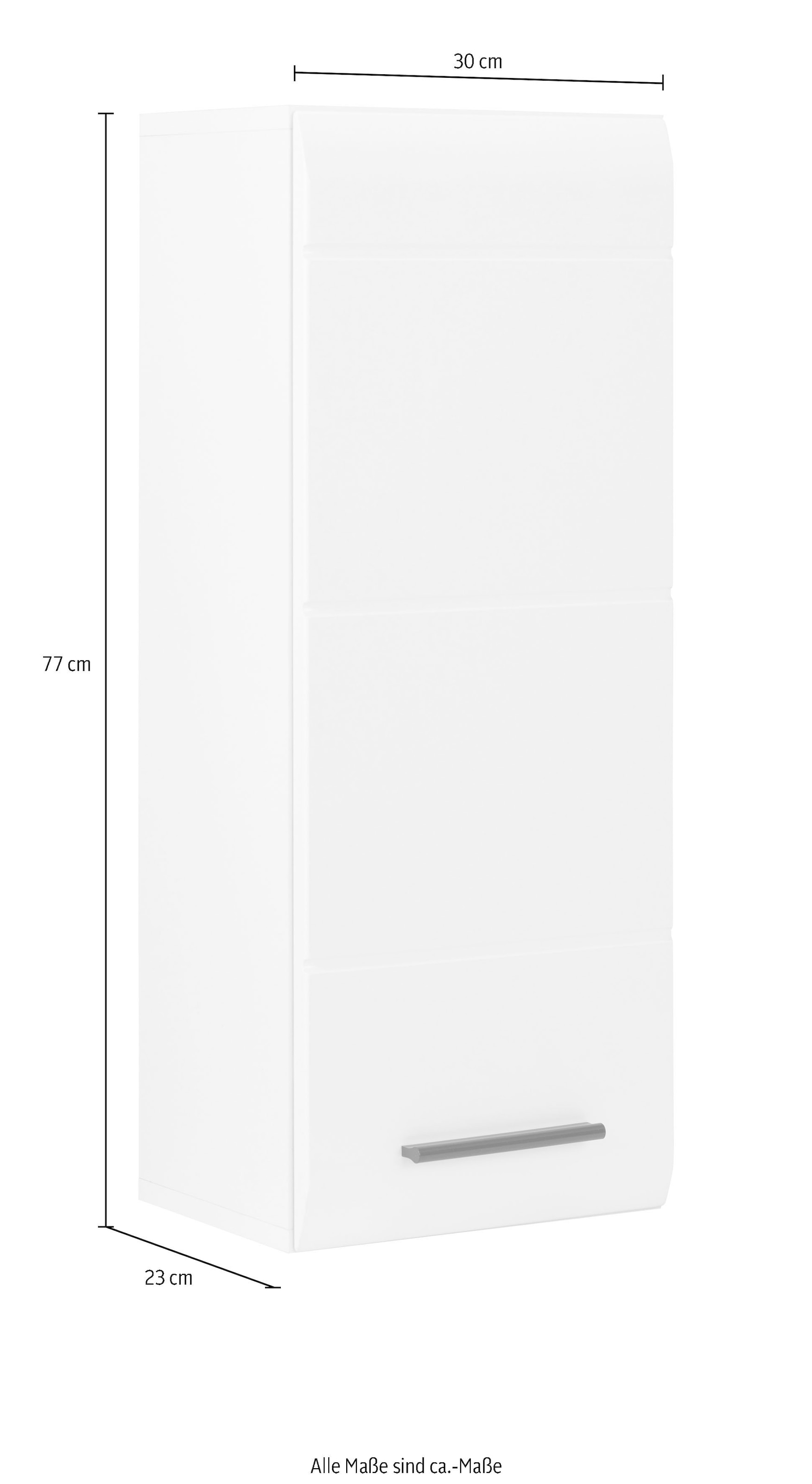 welltime Hängeschrank »Sovana« Badezimmerschrank mit 2 Fächern in Weiß - (B/T/H) 30/24/77 cm
