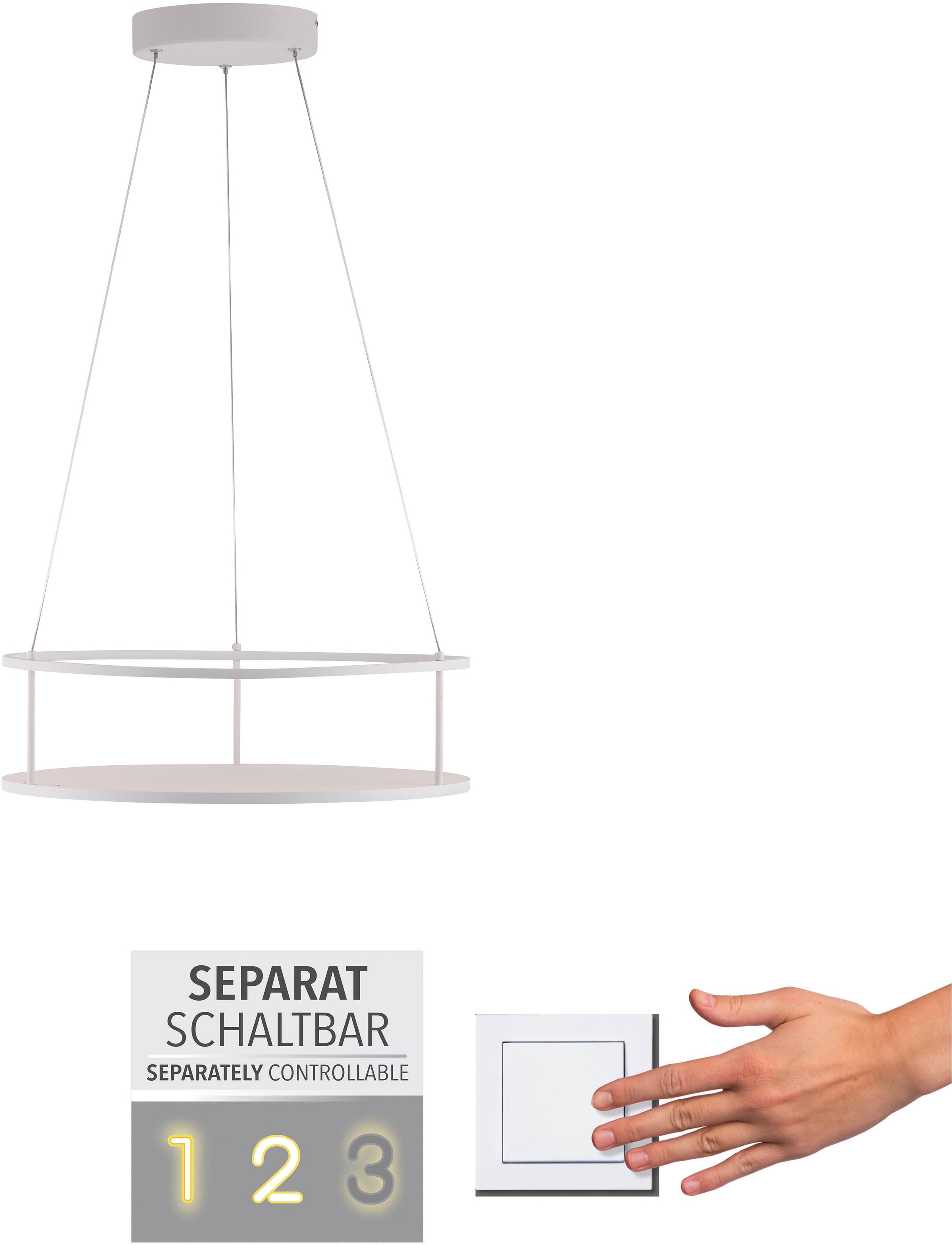 Paul Neuhaus LED Pendelleuchte »CONTURA« LED-Board 1 Stk. Warmweiß Touchdimmer, separat schaltbar, Memoryfunktion, Deko-Ablagefläche