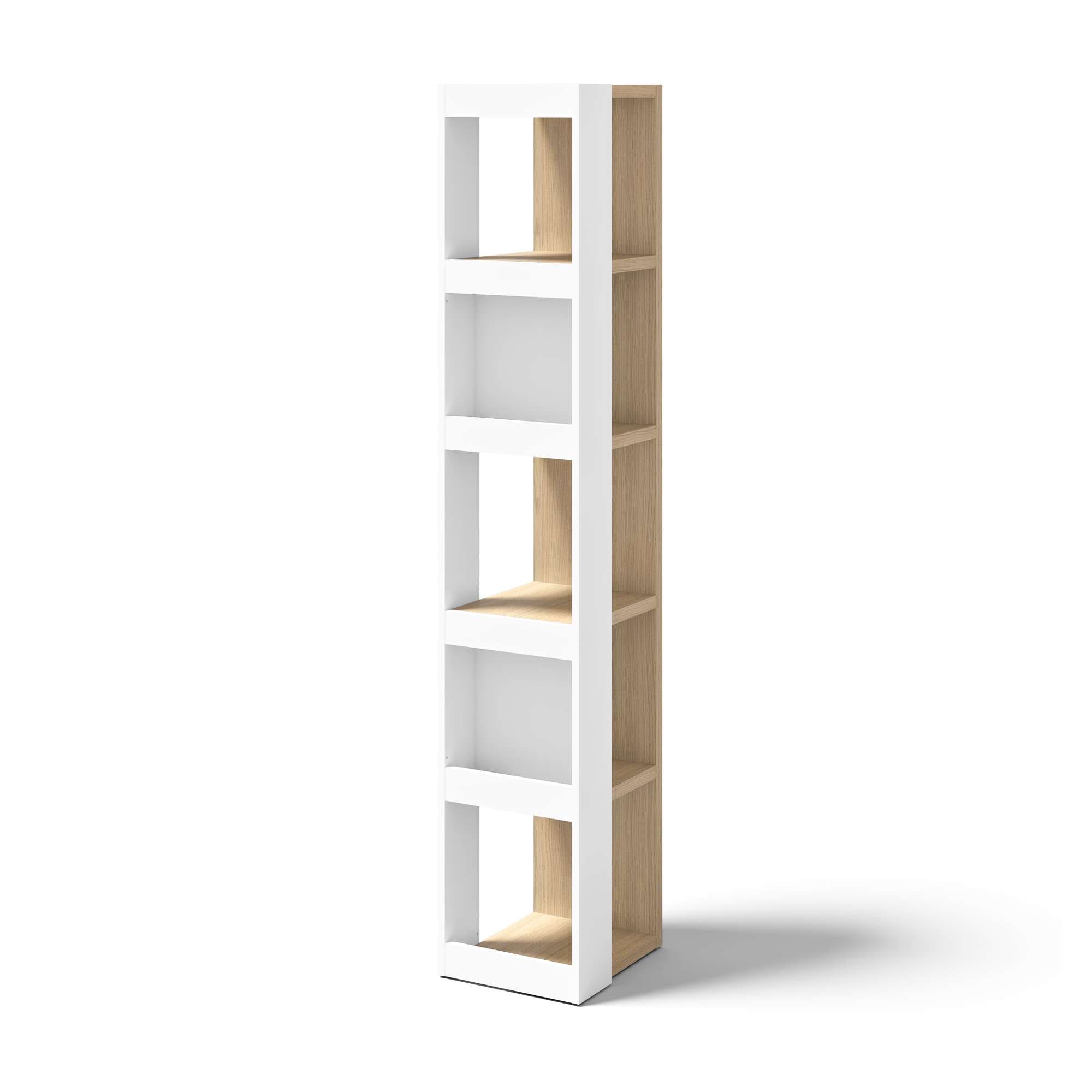 TemaHome Bücherregal »Ella vielseitiges Regal, Eiche Furnier, Aufbewahrung,«, Seitliche Fächer, offene Front, moderner Farbmix, Höhe 114 oder 188 cm