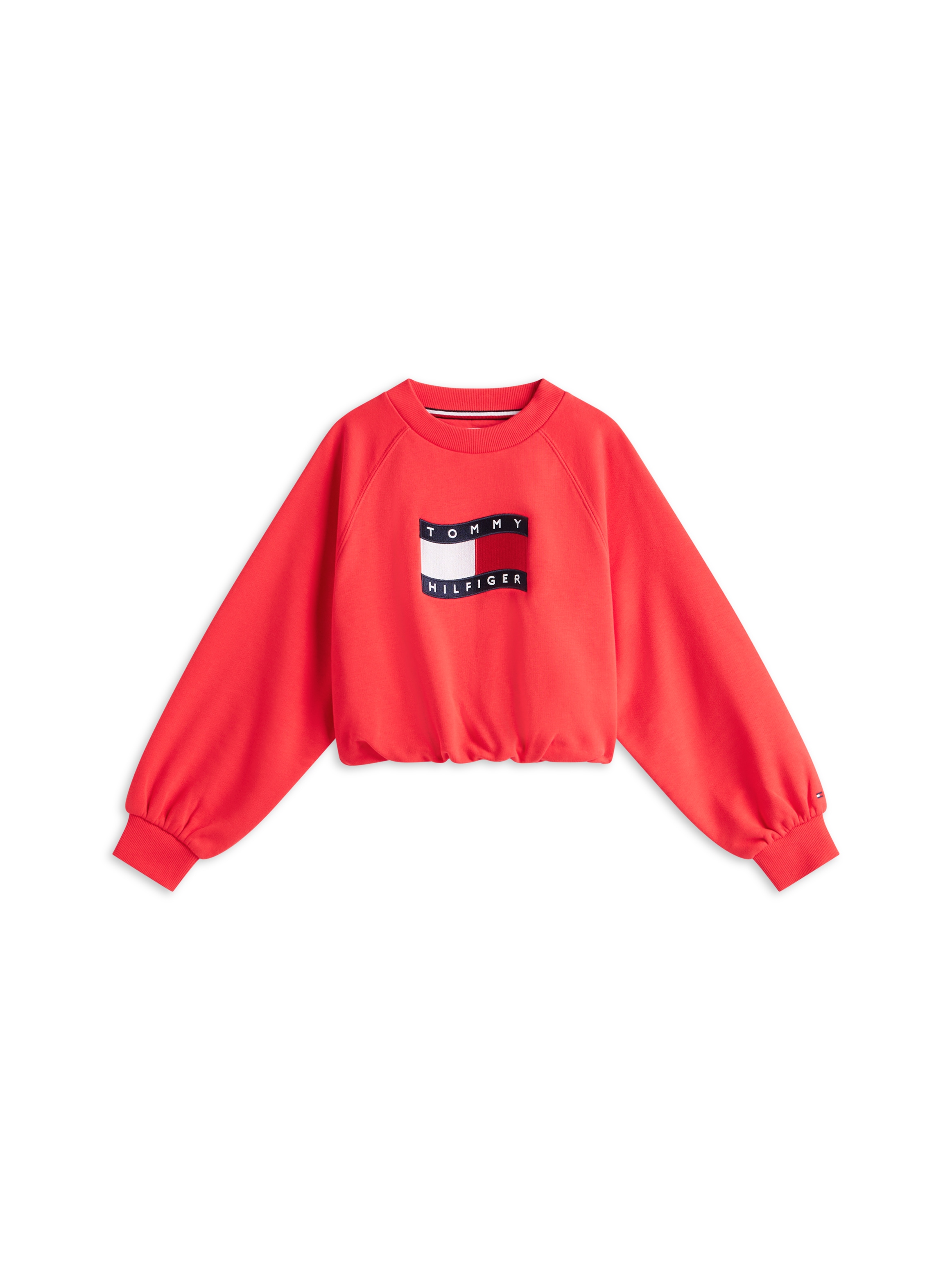 Tommy Hilfiger Sweatshirt »TOMMY WAVE FLAG CREWNECK«, Kinder bis 16 Jahre, verdeckter Saum, relaxed fit
