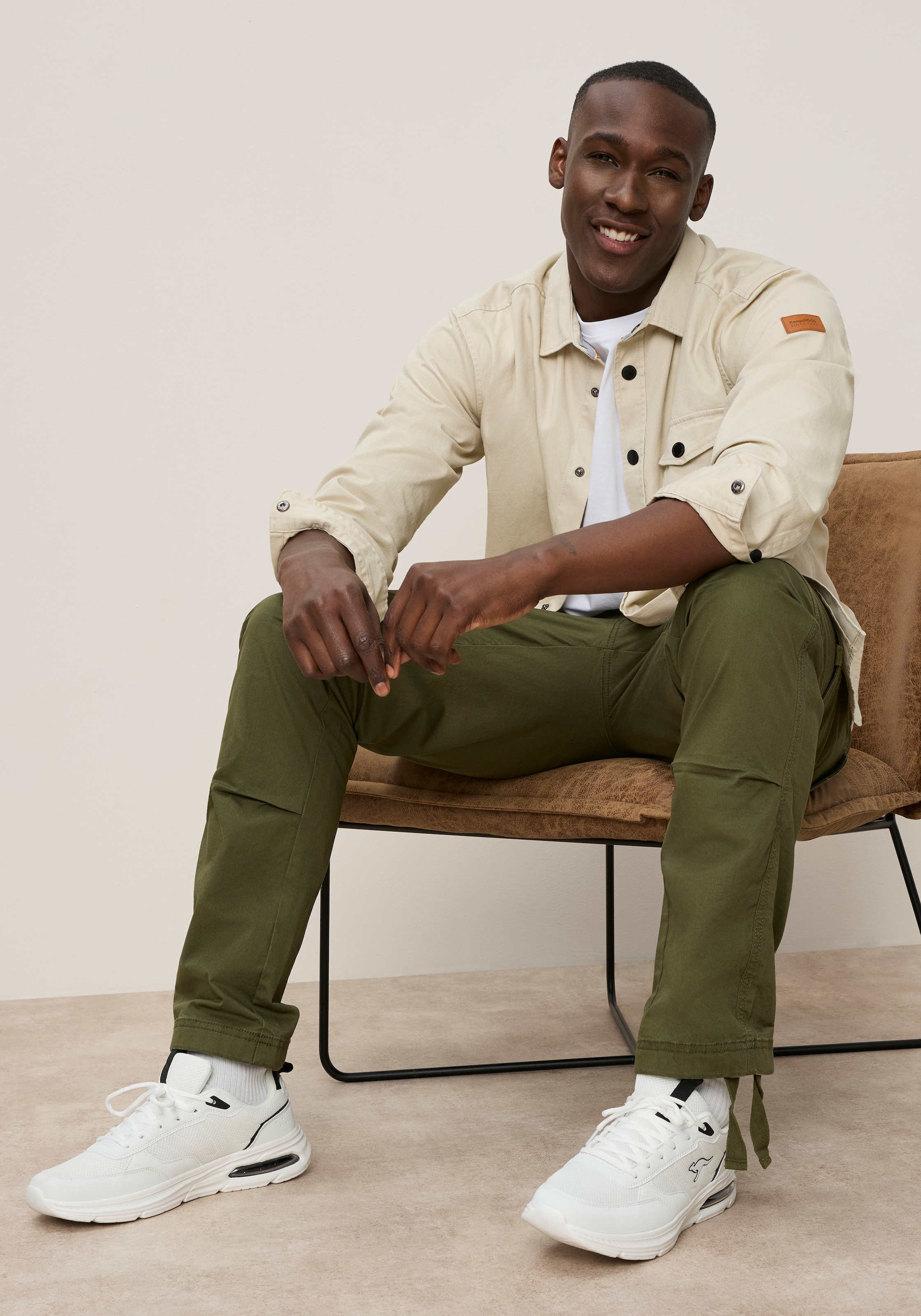KangaROOS Langarmhemd mit Druckknöpfen aus Twill