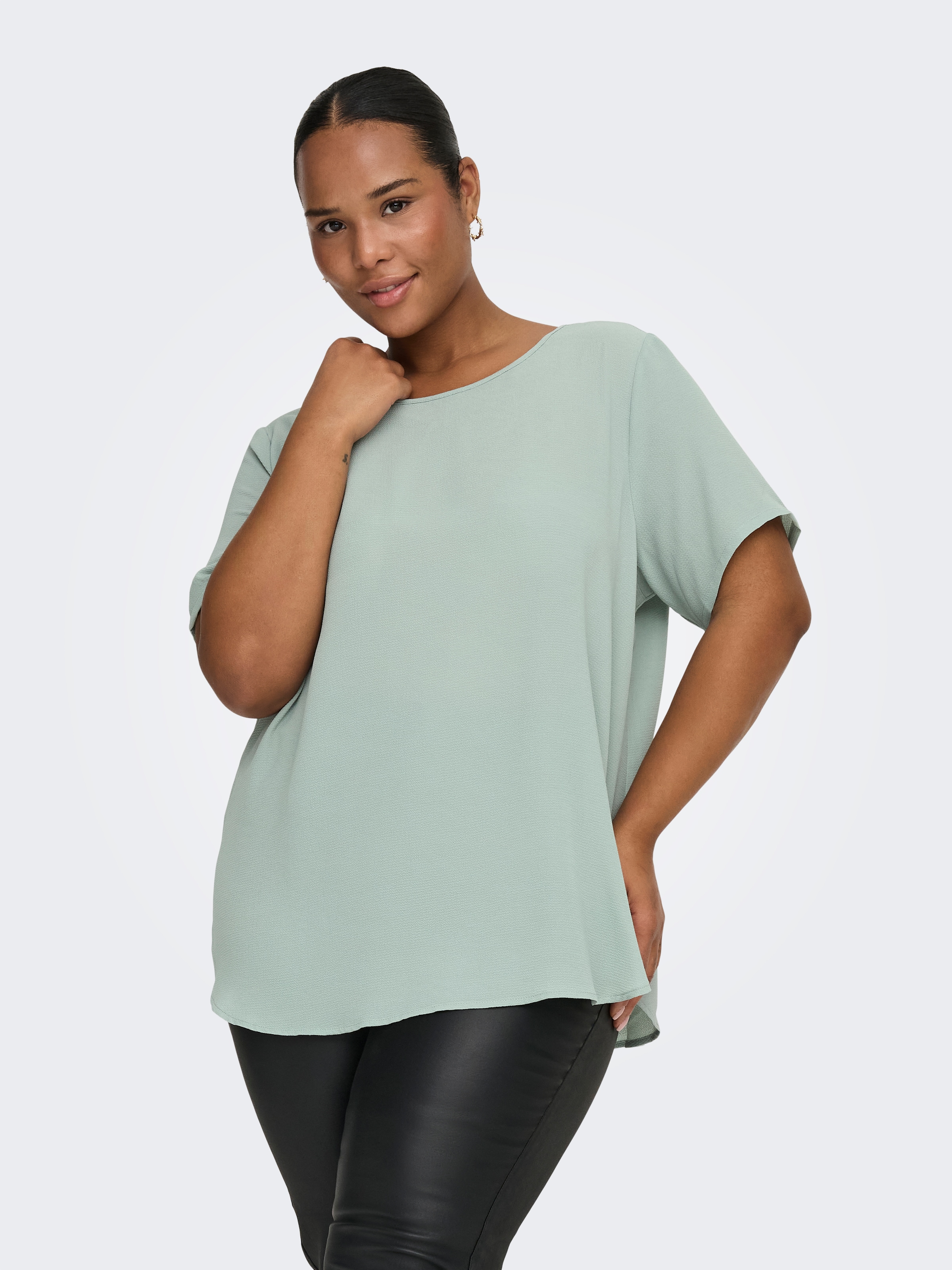 ONLY CARMAKOMA Shirtbluse »CARVICA SS TOP WVN NOOS« Materialmix, regular fit