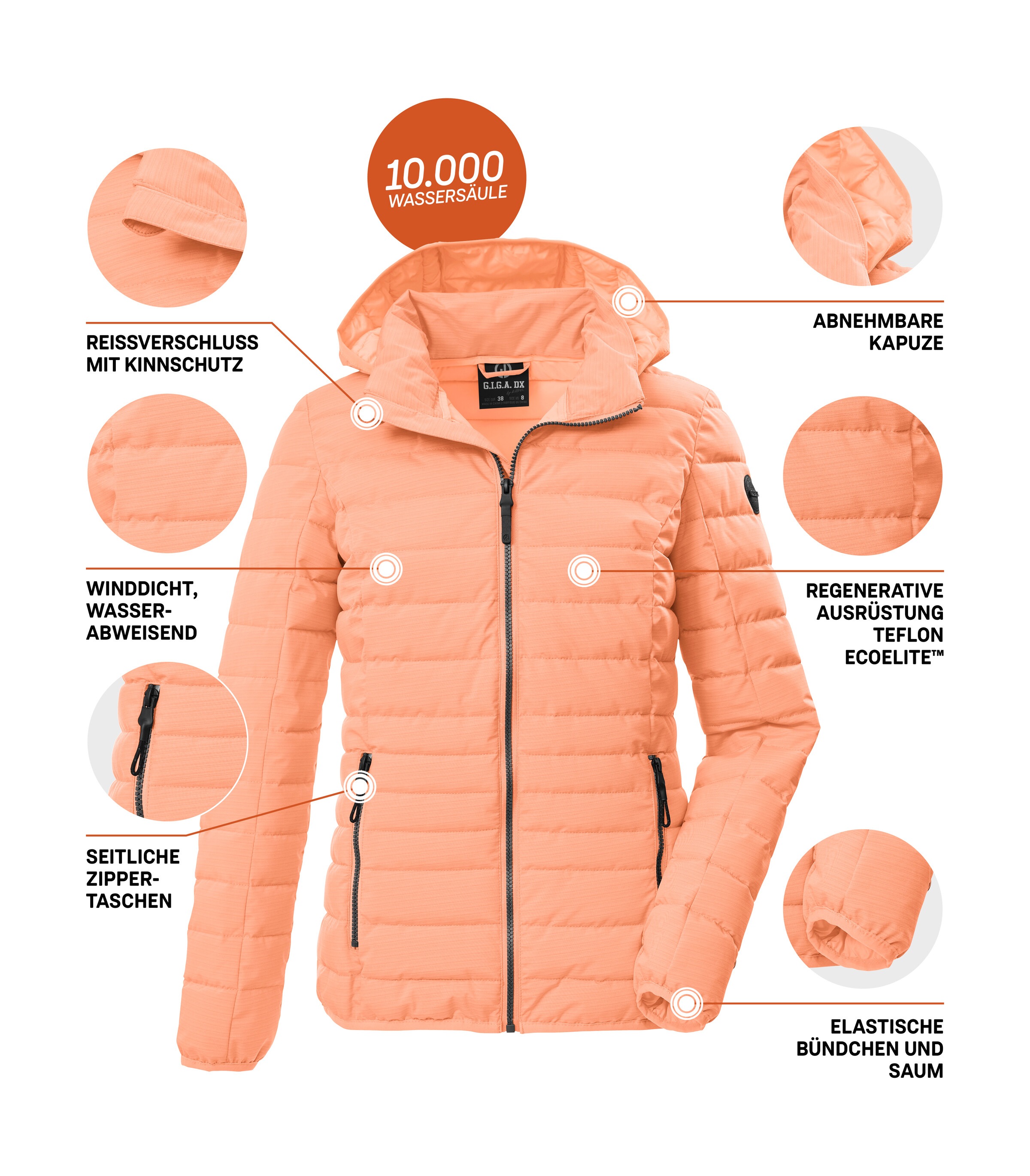 G.I.G.A. DX by killtec Steppjacke »GS 110 WMN QLTD JCKT« Wasserabweisend, winddicht, atmungsaktiv, abnehmbare Kapuze