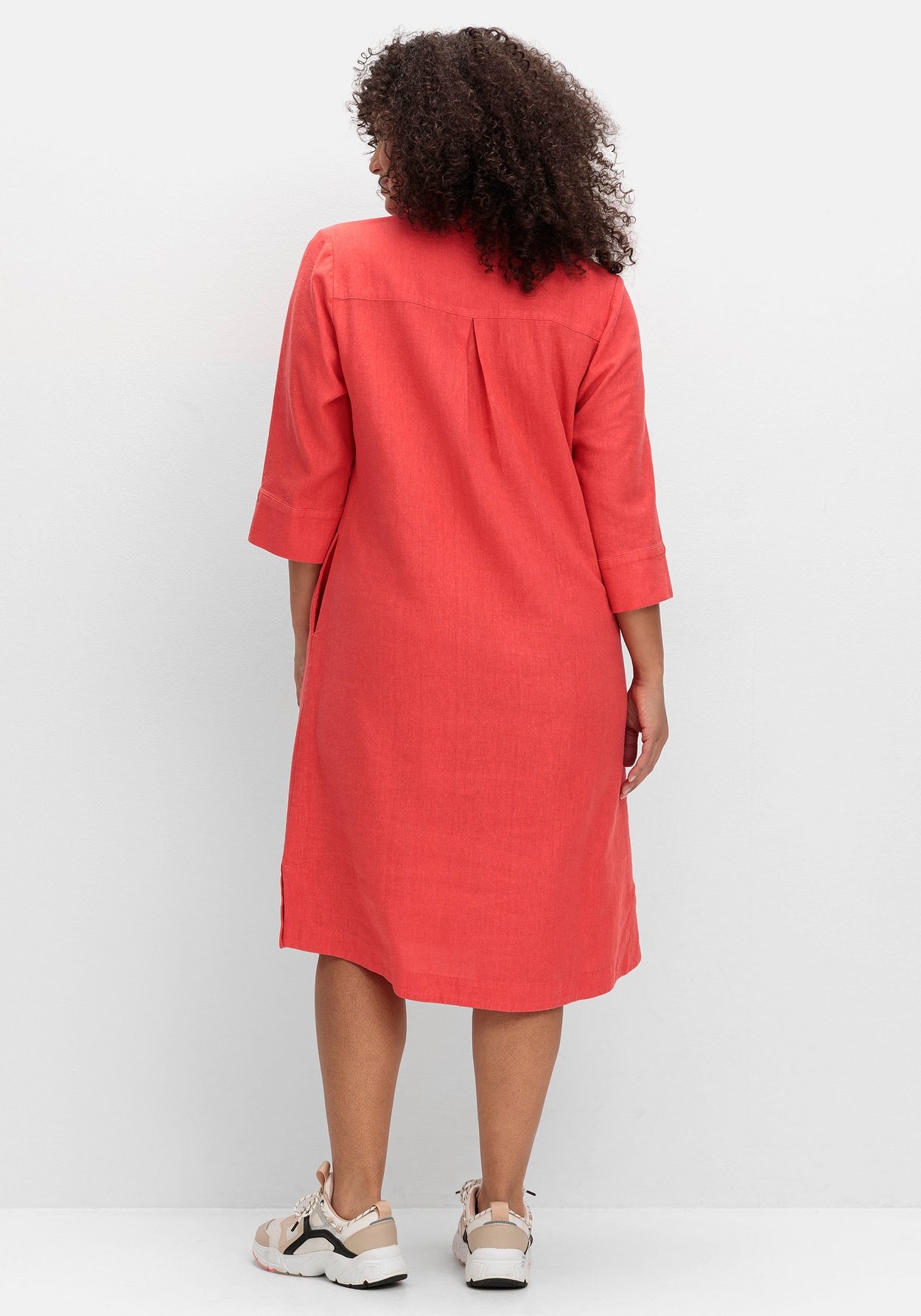 Sheego Blusenkleid »Hemdblusenkleid aus Leinen-Viskose-Mix«