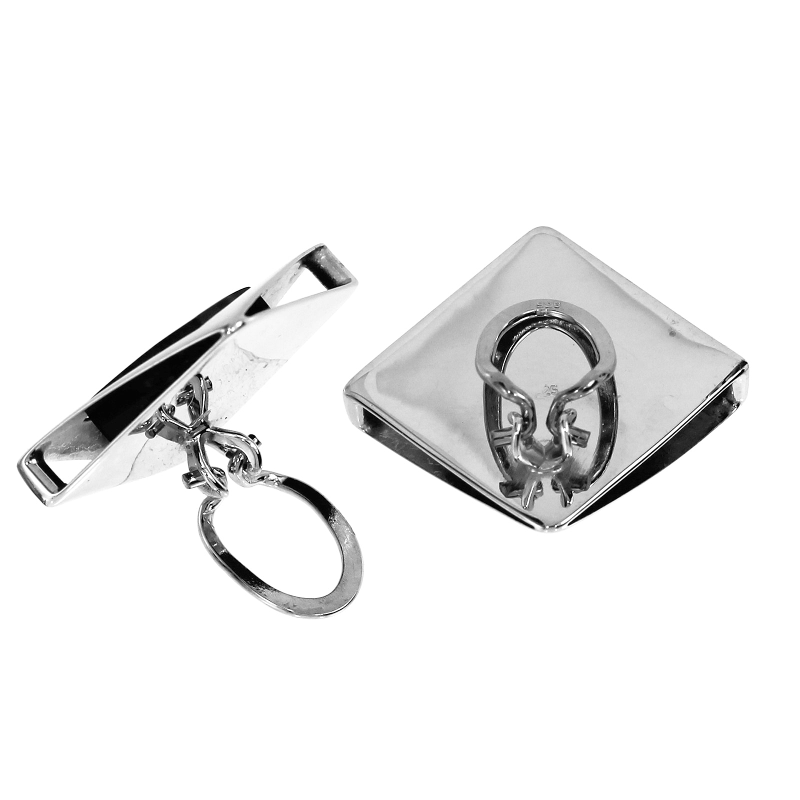 OSTSEE-SCHMUCK Paar Ohrclips »- Alvina 20 x 20 mm - Silber 925/000 - Bernstein«