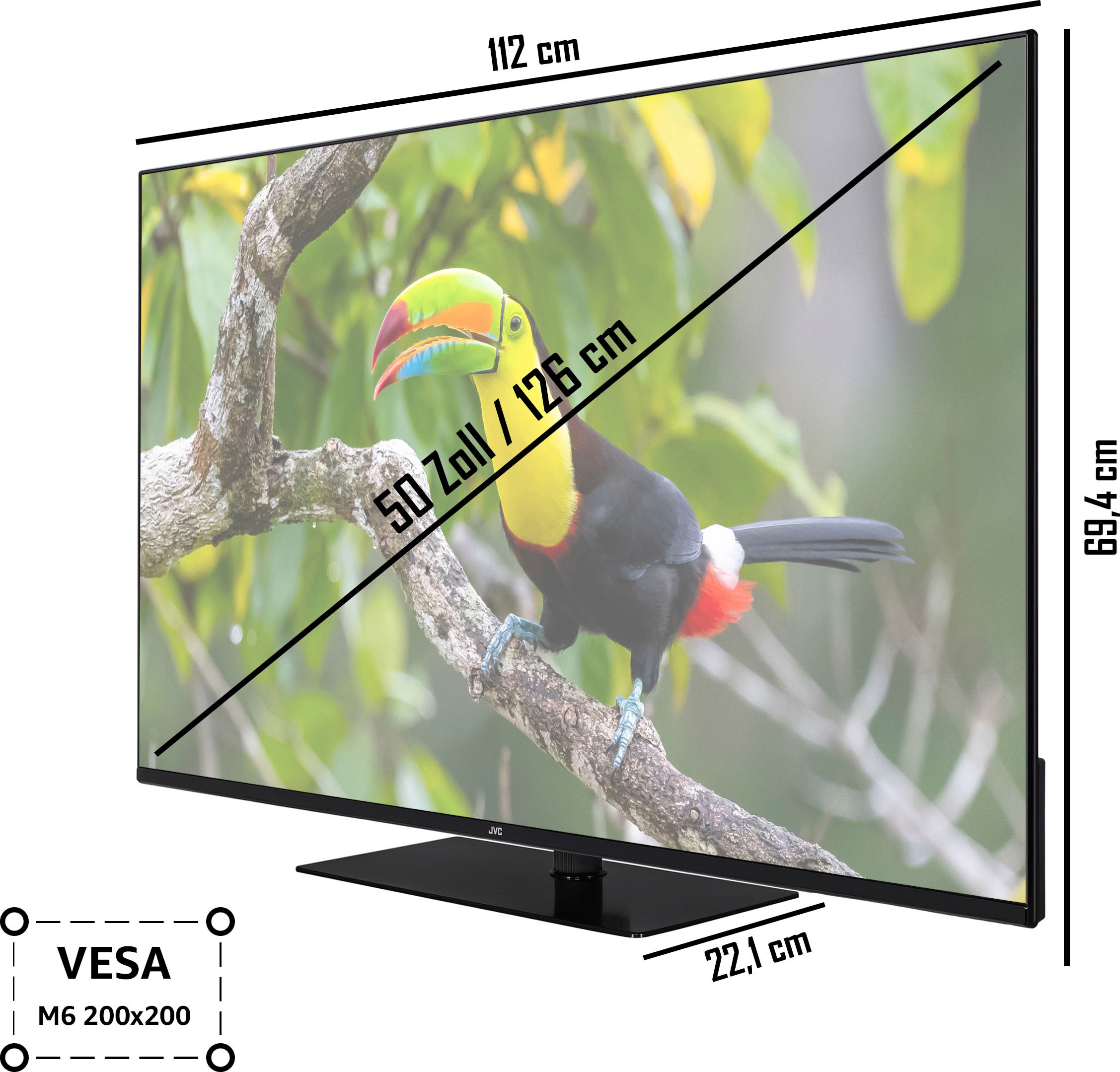 JVC LED-Fernseher »LT-50VU6355«, 4K Ultra HD, Smart-TV