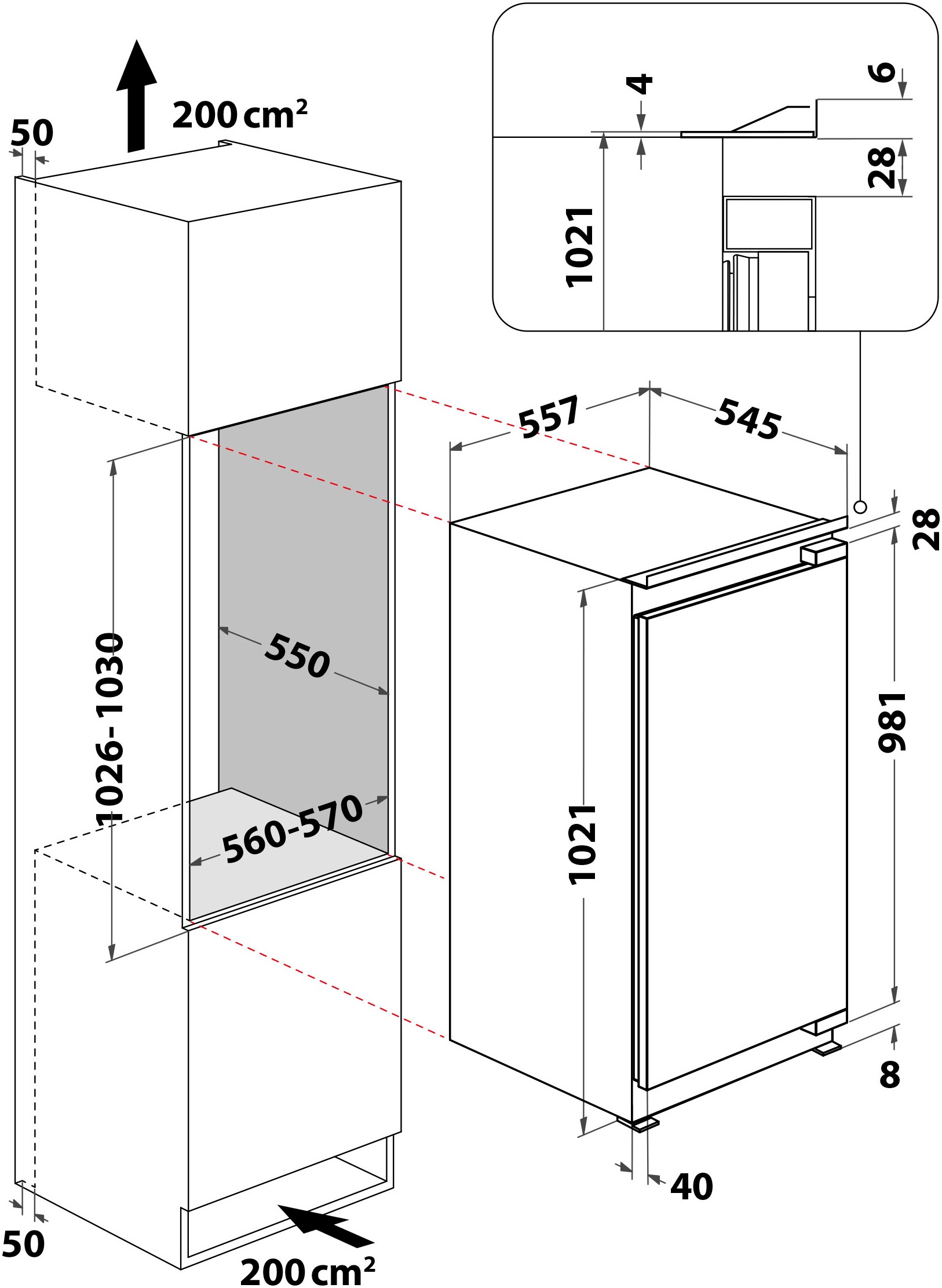 BAUKNECHT Einbaukühlschrank »KSI 10GF3«