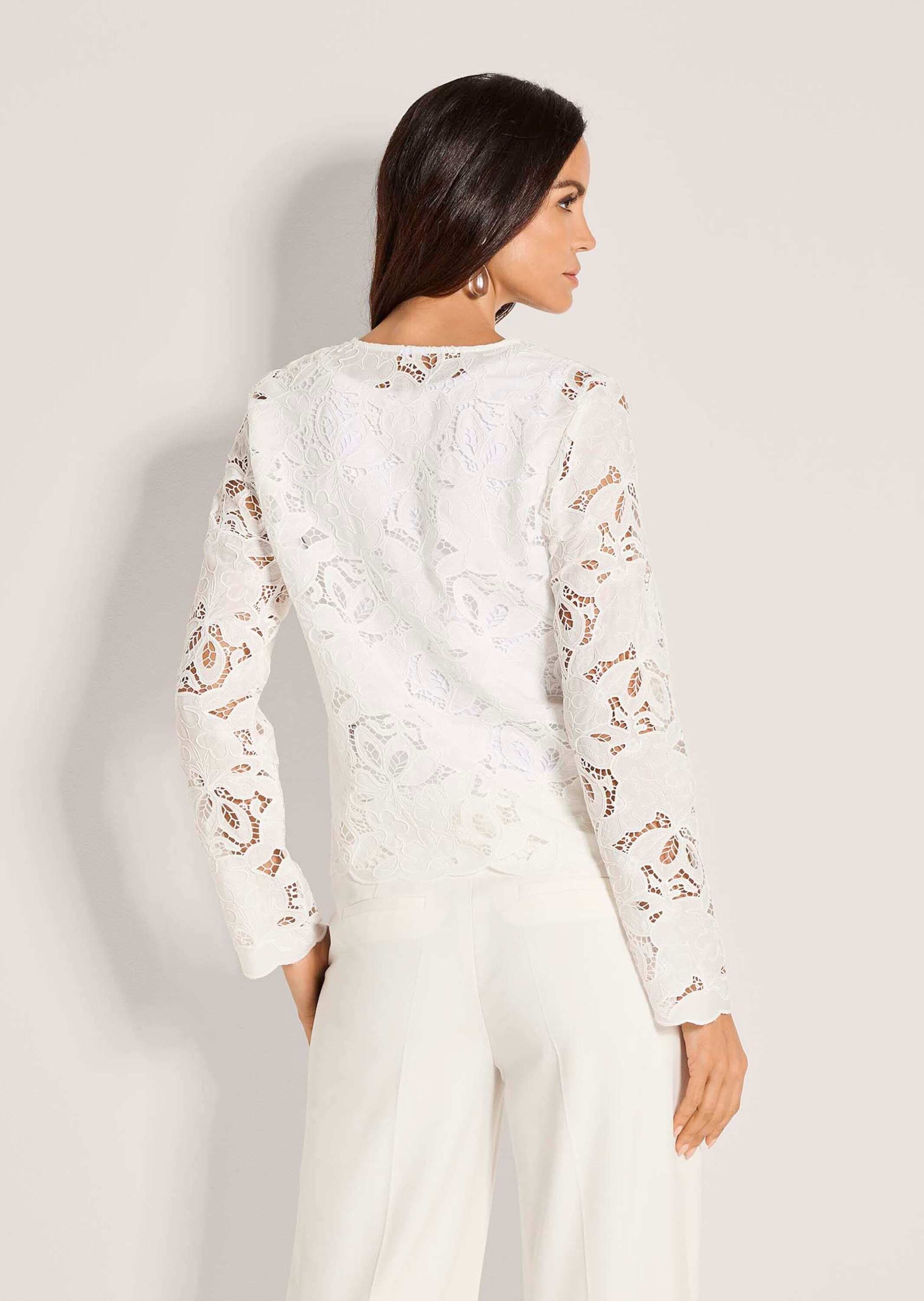 MADELEINE Langarmbluse »Spitzenbluse Blusenshirt mit floraler Spitze« Spitzenoptik